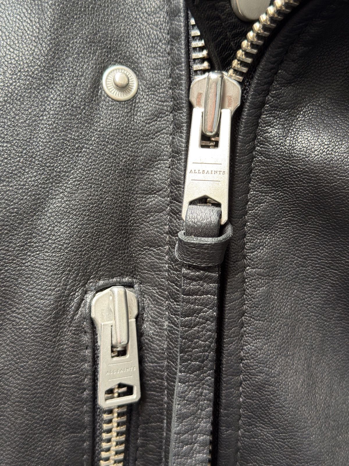 Allsaints AllSaints Lamb Leather Jacket Mens Small Black Bales Biker Size US S / EU 44-46 / 1 - 5 Thumbnail