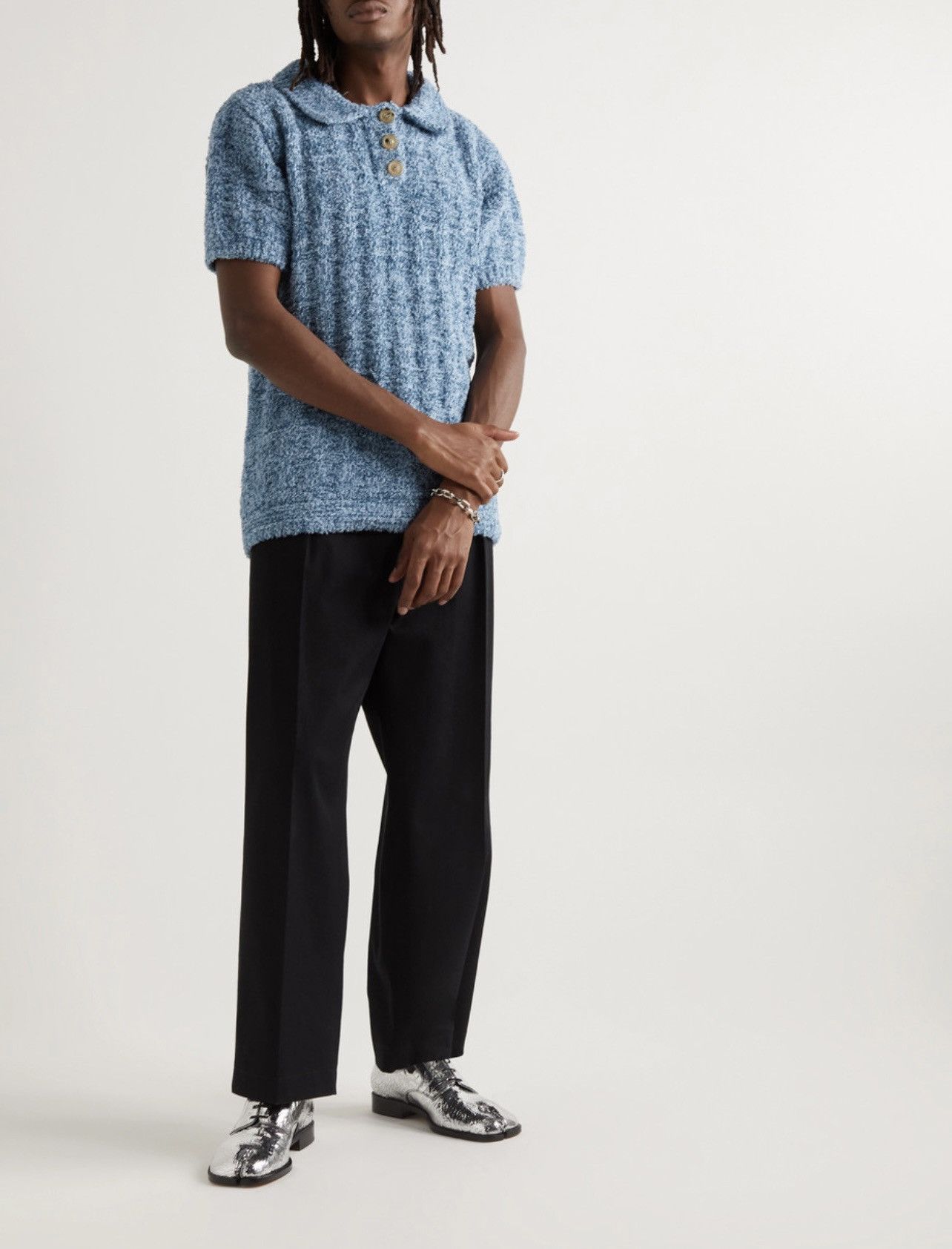 Maison Margiela Margiela Cotton Bouclé Polo Size US XL / EU 56 / 4 - 2 Thumbnail