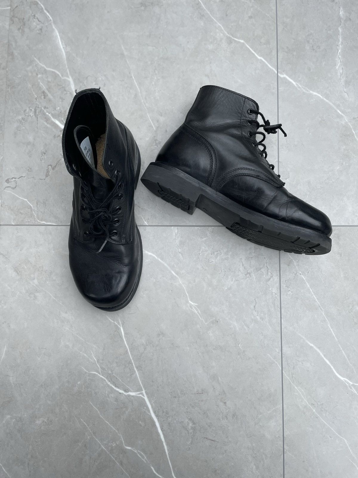 Vintage Leather Military Ankle Combat Boots
