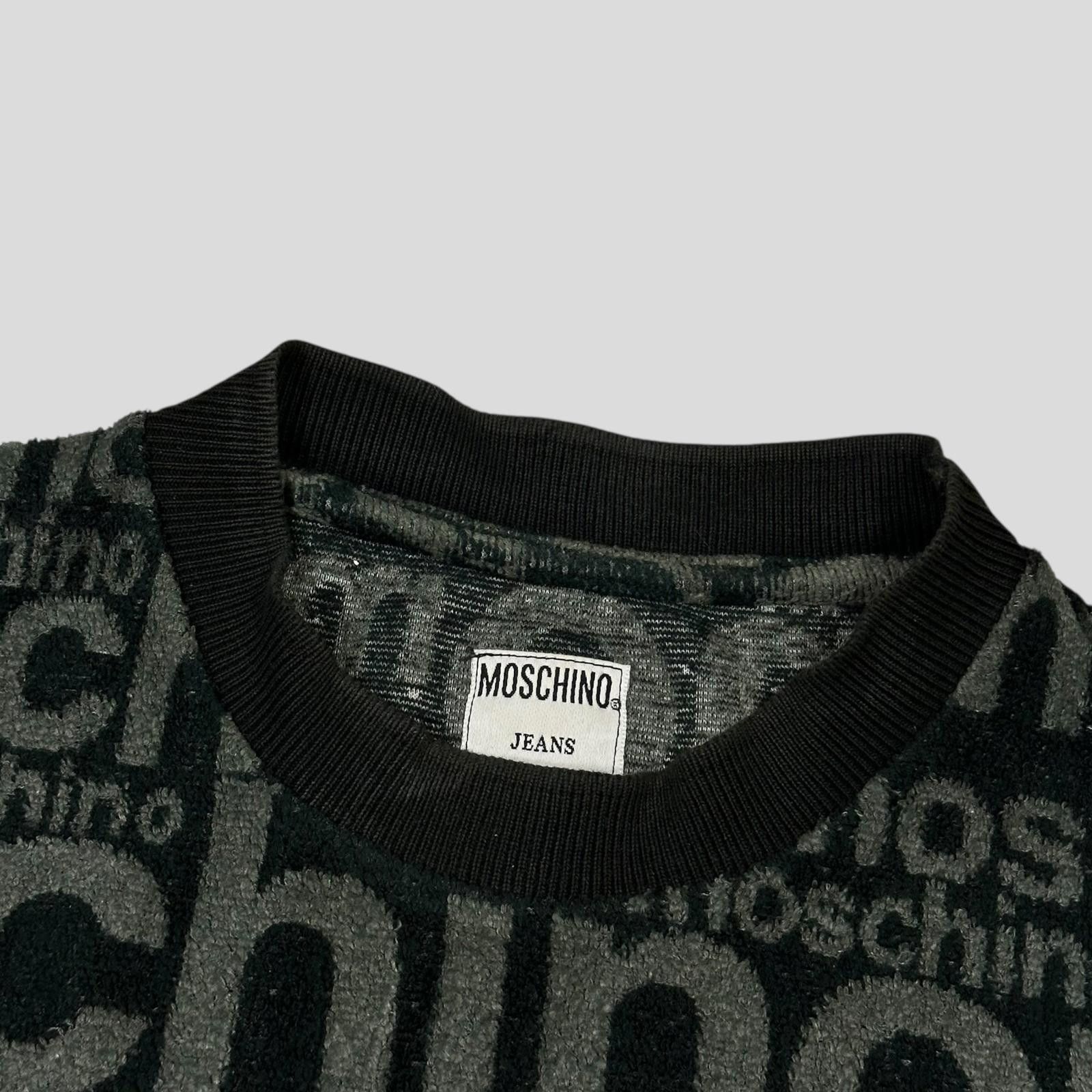 Moschino Moschino 1998 Spellout Logo Teddy Cotton Fleece Jumper L/XL Size US XL / EU 56 / 4 - 4 Thumbnail