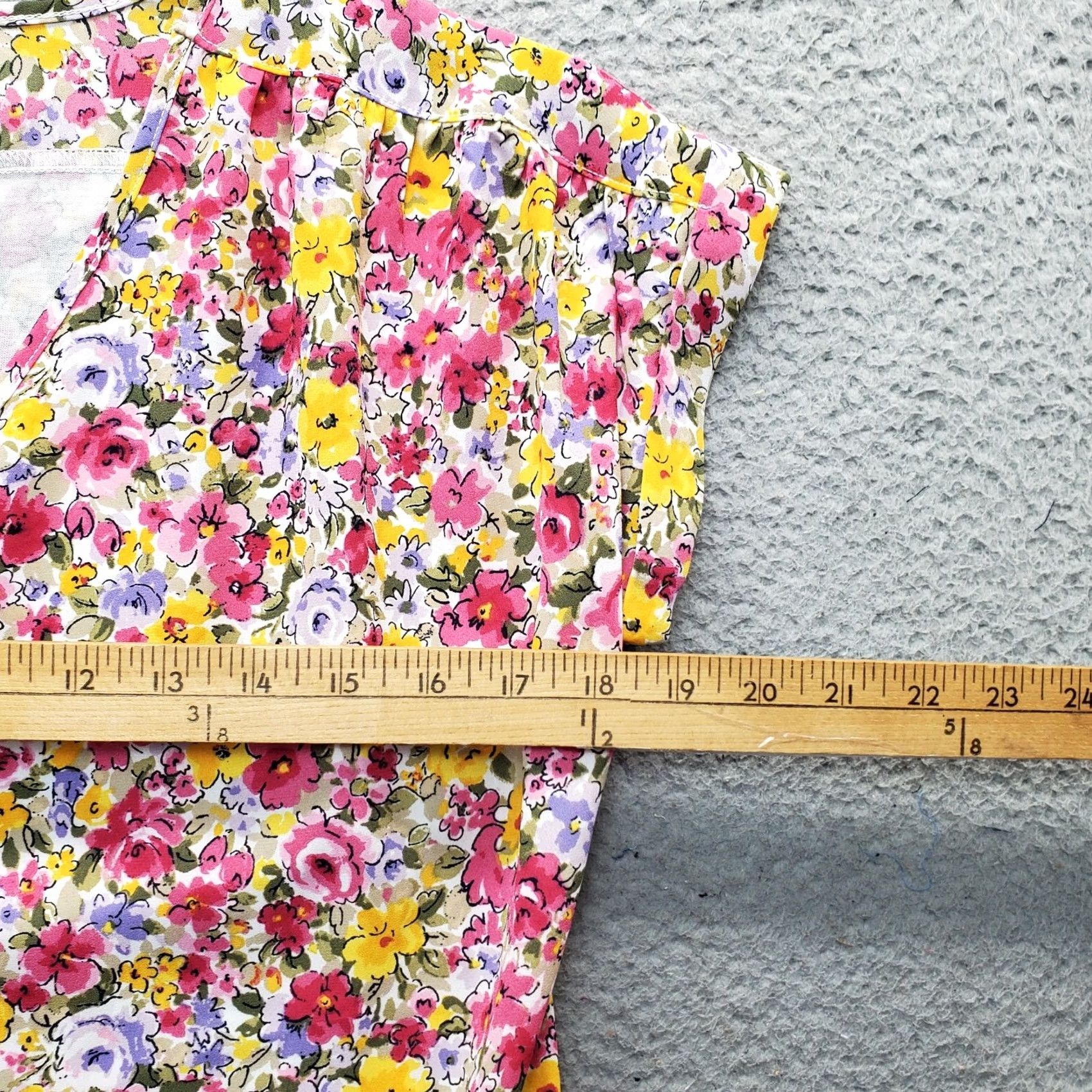 Loft Loft Blouse Womens Size 2XSP Floral V-Neck Cap Sleeve Pullover Multicolor Shirt Womens Size XXS / US 00 / IT 34 - 4 Thumbnail