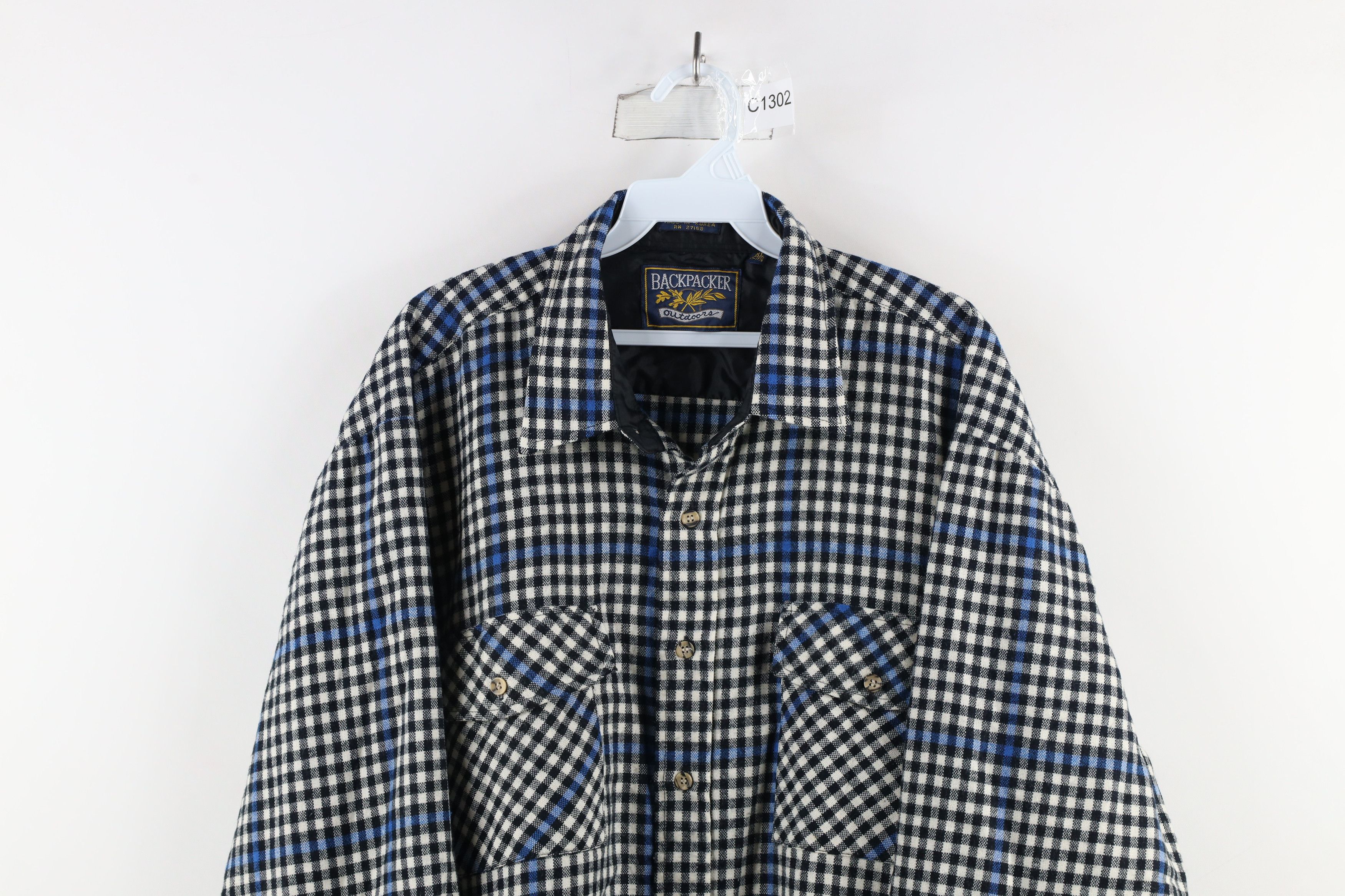 Vintage Vintage 70s Streetwear Knit Collared Button Shirt Plaid Size US XL / EU 56 / 4 - 2 Thumbnail