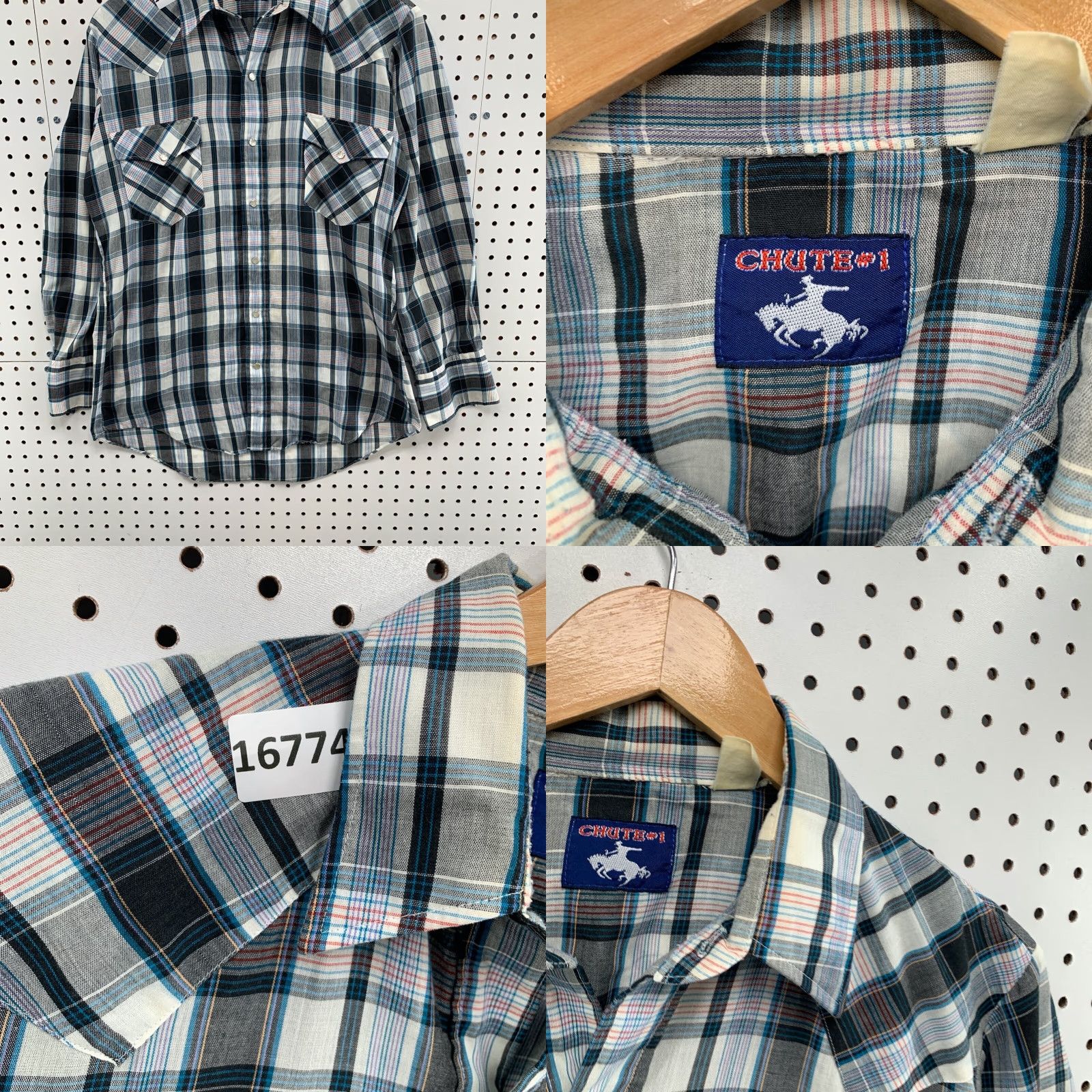 Vintage VINTAGE Chute Shirt Long Sleeve Adult Large Plaid 80s 90s Button-Up Snap Front Mens Large Plaid Shirt Size US L / EU 52-54 / 3 - 8 Thumbnail