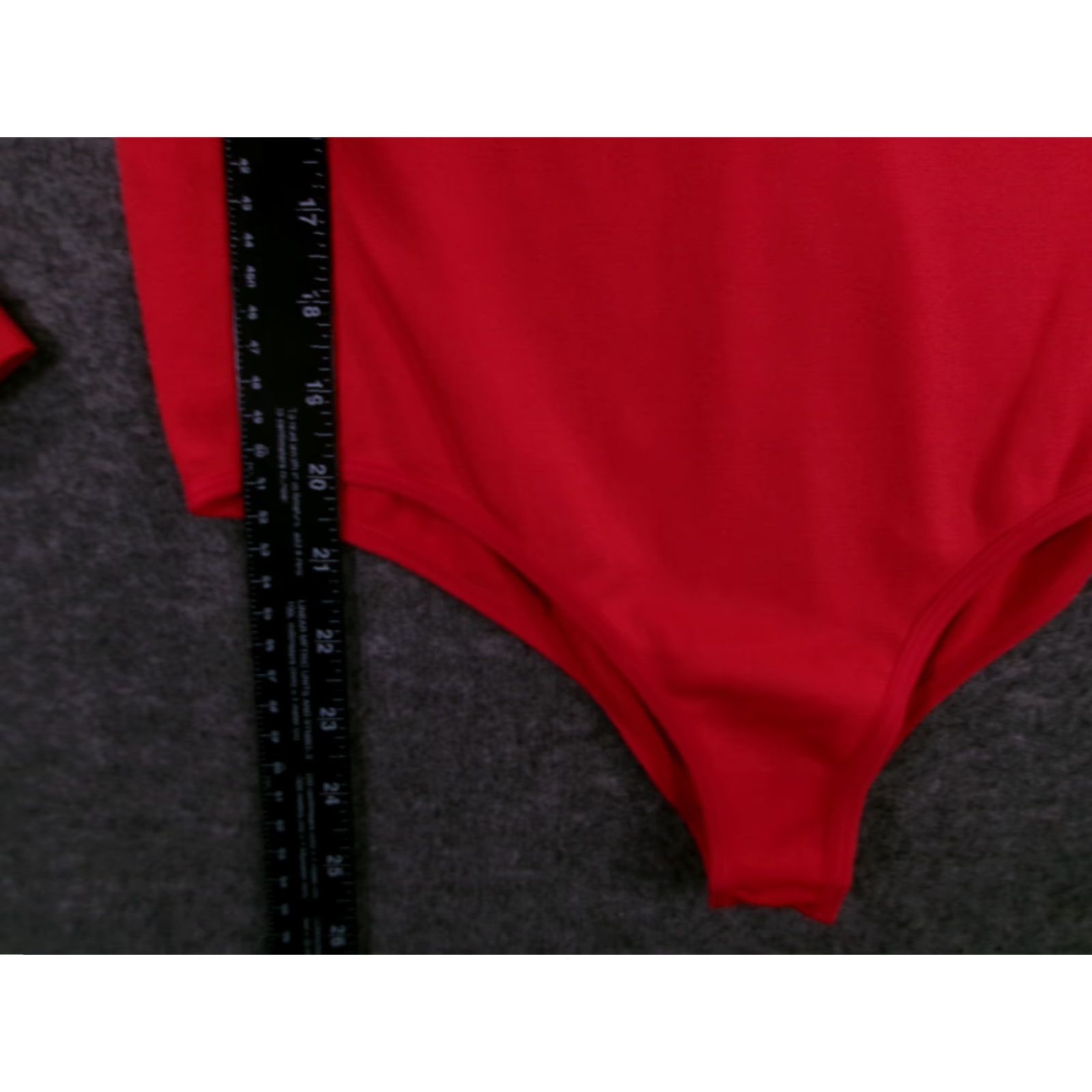 ESPIRIT SPIRIT Long Sleeve Bodysuit Women Large Red Stretch Basic Thong Neckline Regular Fit Size L / US 10 / IT 46 - 5 Thumbnail