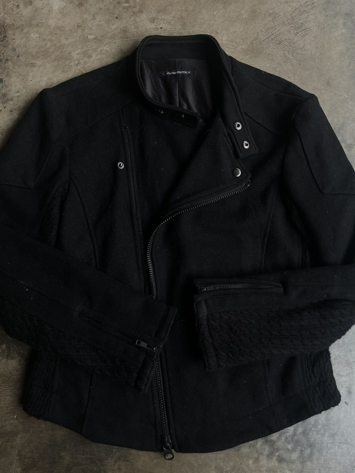 14th Addiction 2000s JAPANESE ASYMMETRICAL WOOL ZIP JACKET BIKERS VKEI PUNK Size US L / EU 52-54 / 3 - 4 Thumbnail