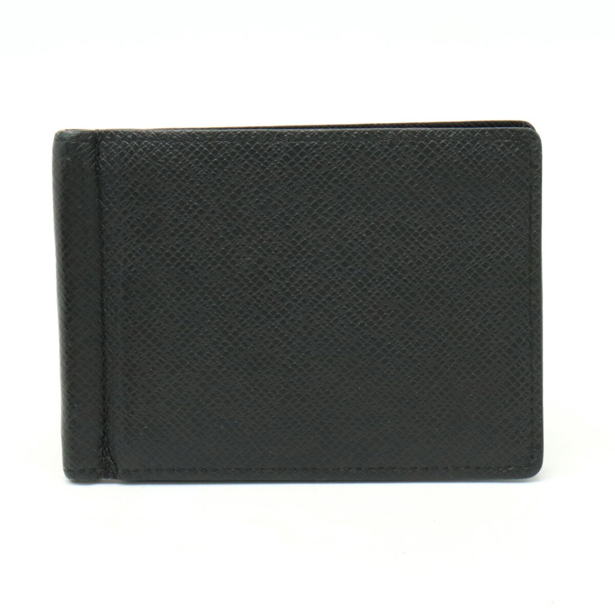 image of Louis Vuitton Taiga Portefeuil Pants Bifold Billfold Money Clip Noir Black Initial M62978, Women's