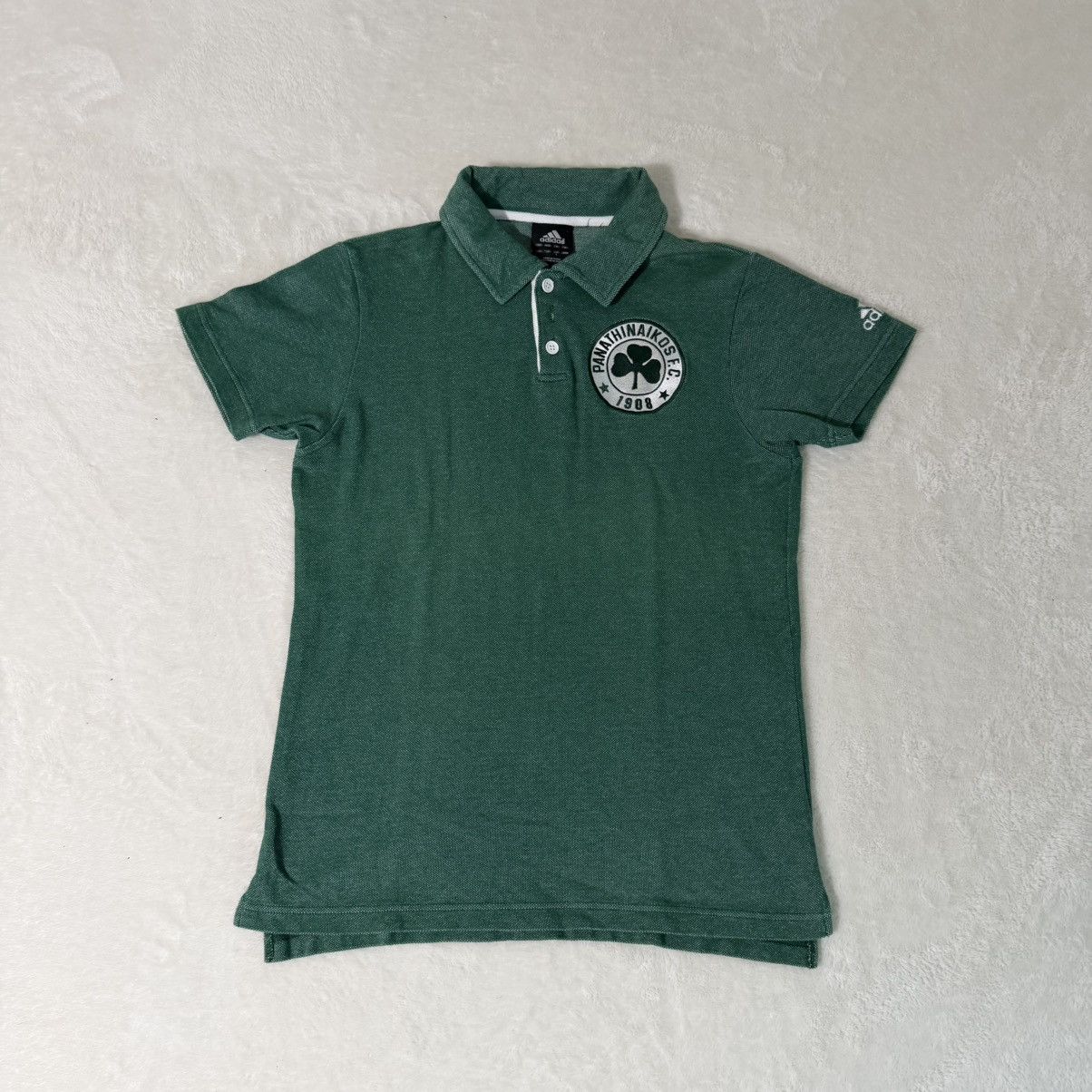 Adidas y2k Vintage Adidas Panathinaikos F.C. Polo Shirt Size US S / EU 44-46 / 1 - 1 Thumbnail