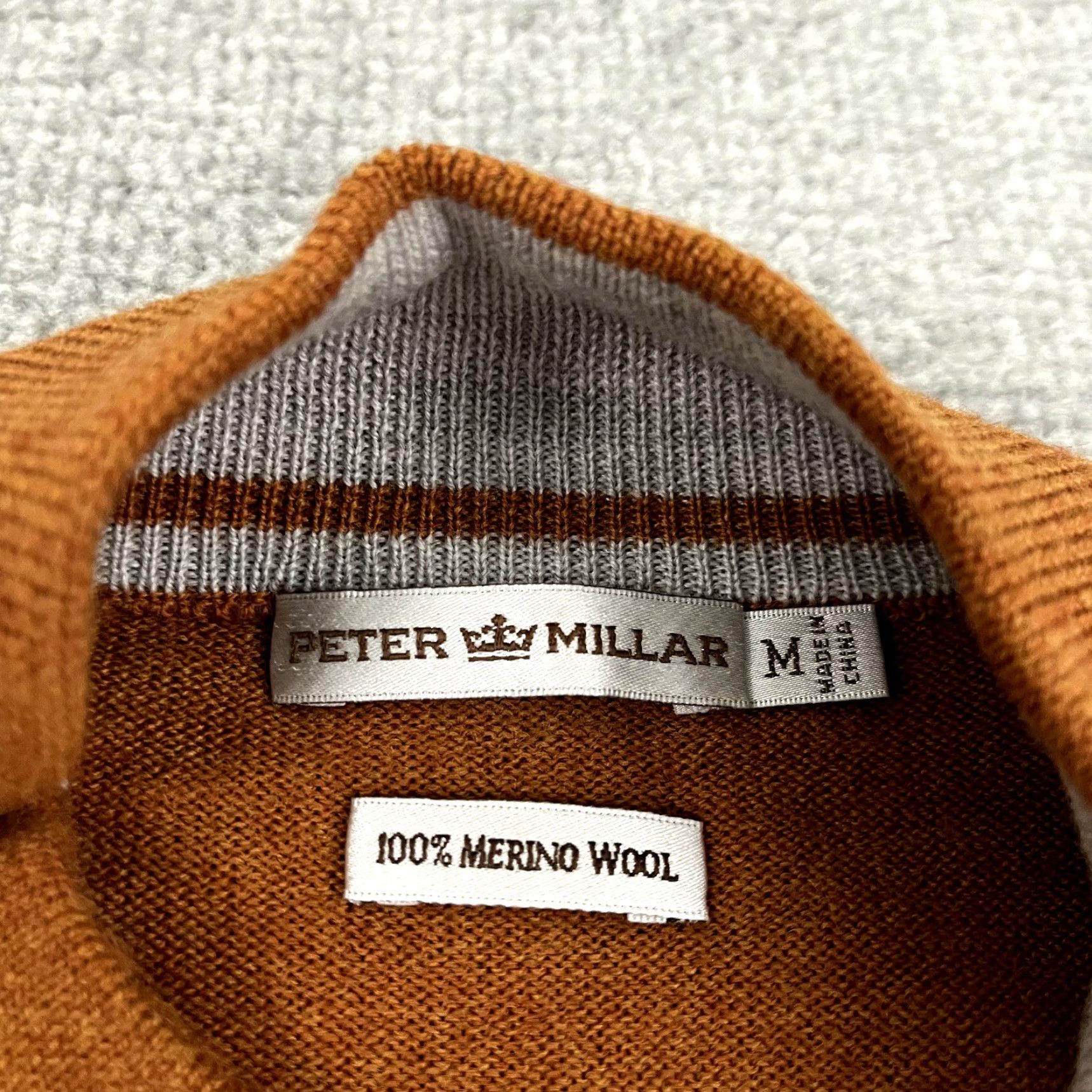 Peter Millar PETER MILLAR Sweater Vest Medium Orange Merino Wool Quarter Zip Pullover Mens Classic Outdoor Size US M / EU 48-50 / 2 - 2 Thumbnail