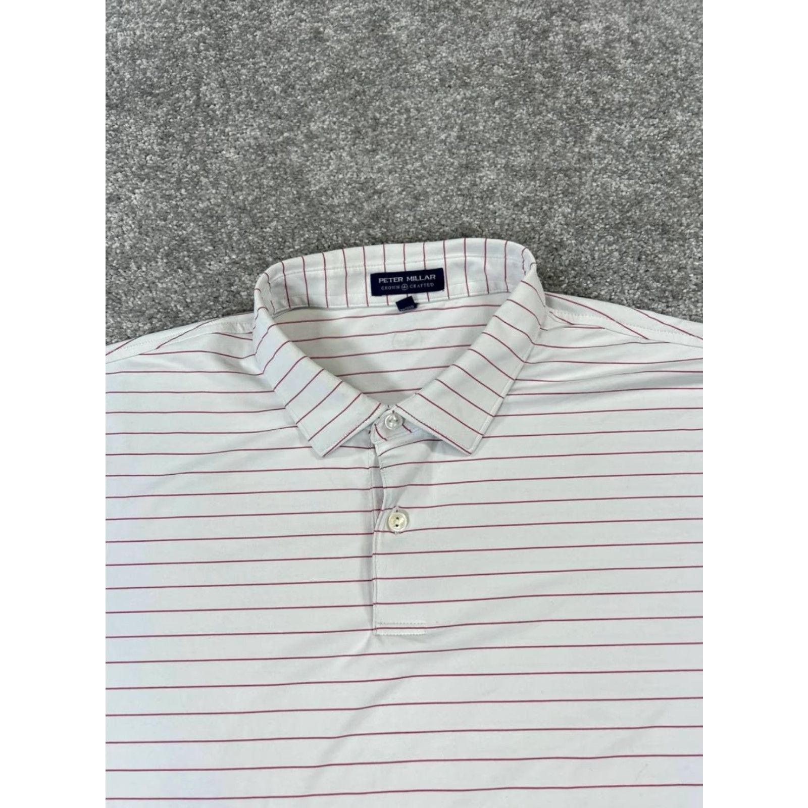 Peter Millar Peter Millar Polo Shirt Mens XL White Pink Crown Crafted Golf Shirt Size US XL / EU 56 / 4 - 2 Thumbnail