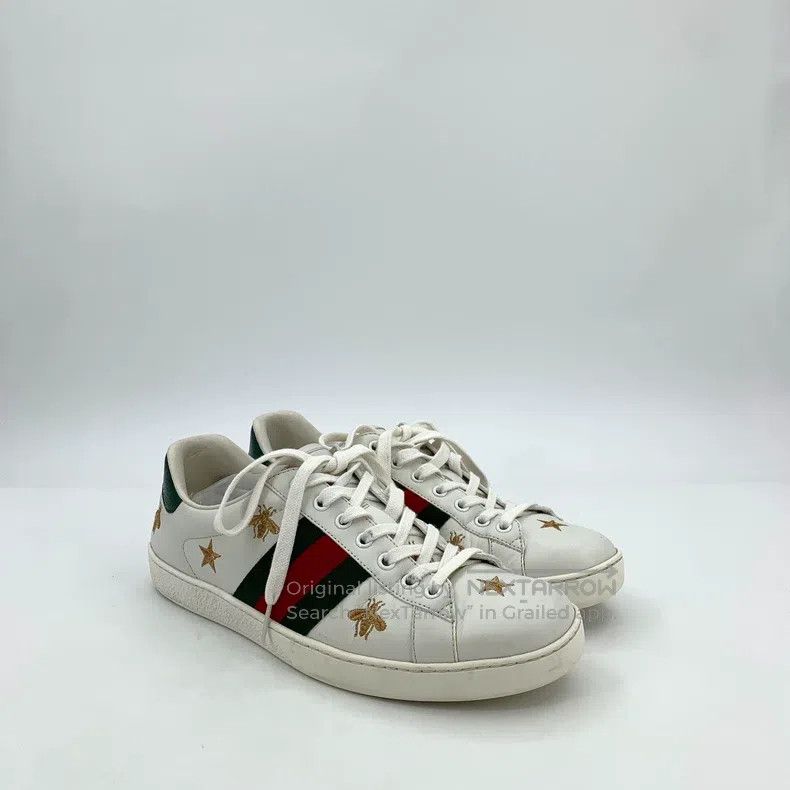 Gucci Gucci Ace Series White Striped Webbing Bee Embroidery Lace Size US 8 / EU 41 - 2 Thumbnail