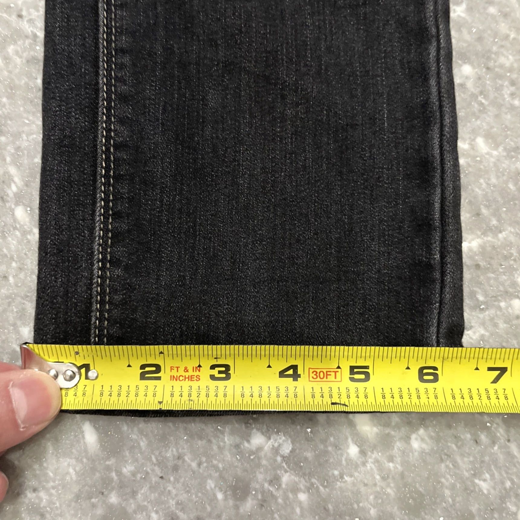 White House Black Market White House Black Market Jeans Womens 8 Black Noir Slim Leg Front Pockets Button Zipper Straight Slim Low Rise Denim Cotton Blend Dark Wash Size 30" / US 8 / IT 44 - 6 Thumbnail