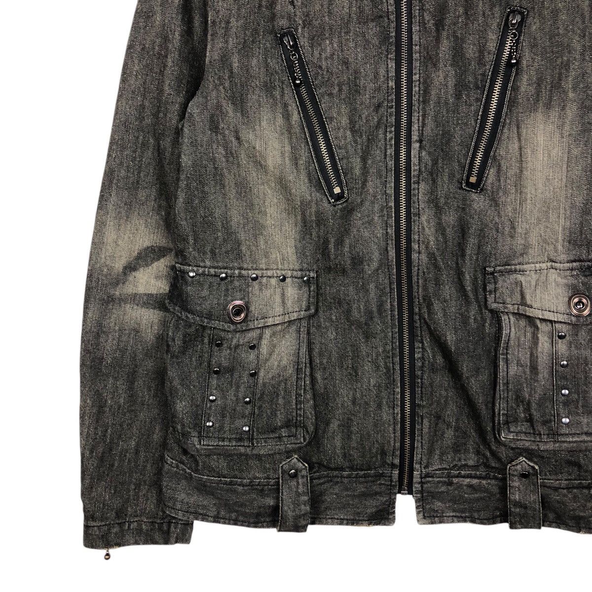 Japanese Brand 📌Vintage Denim Biker Jacket Zipper Issey Miyake Size US M / EU 48-50 / 2 - 5 Thumbnail