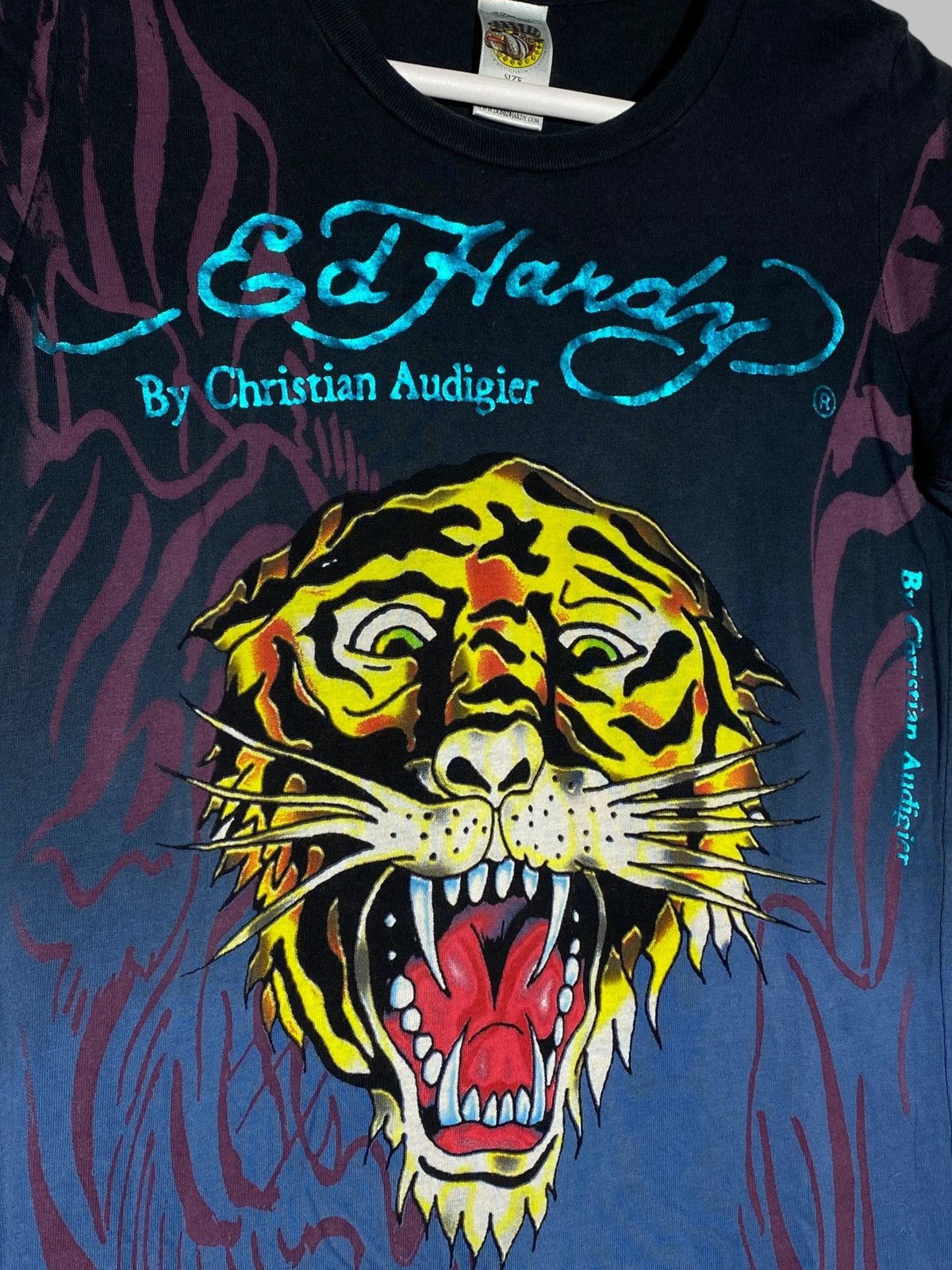 Ed Hardy 🔥 Y2K ED HARDY TIGER TEE TATTOO GRAPHIC CHRISTIAN AUDIGIER Size XS / US 0-2 / IT 36-38 - 3 Thumbnail