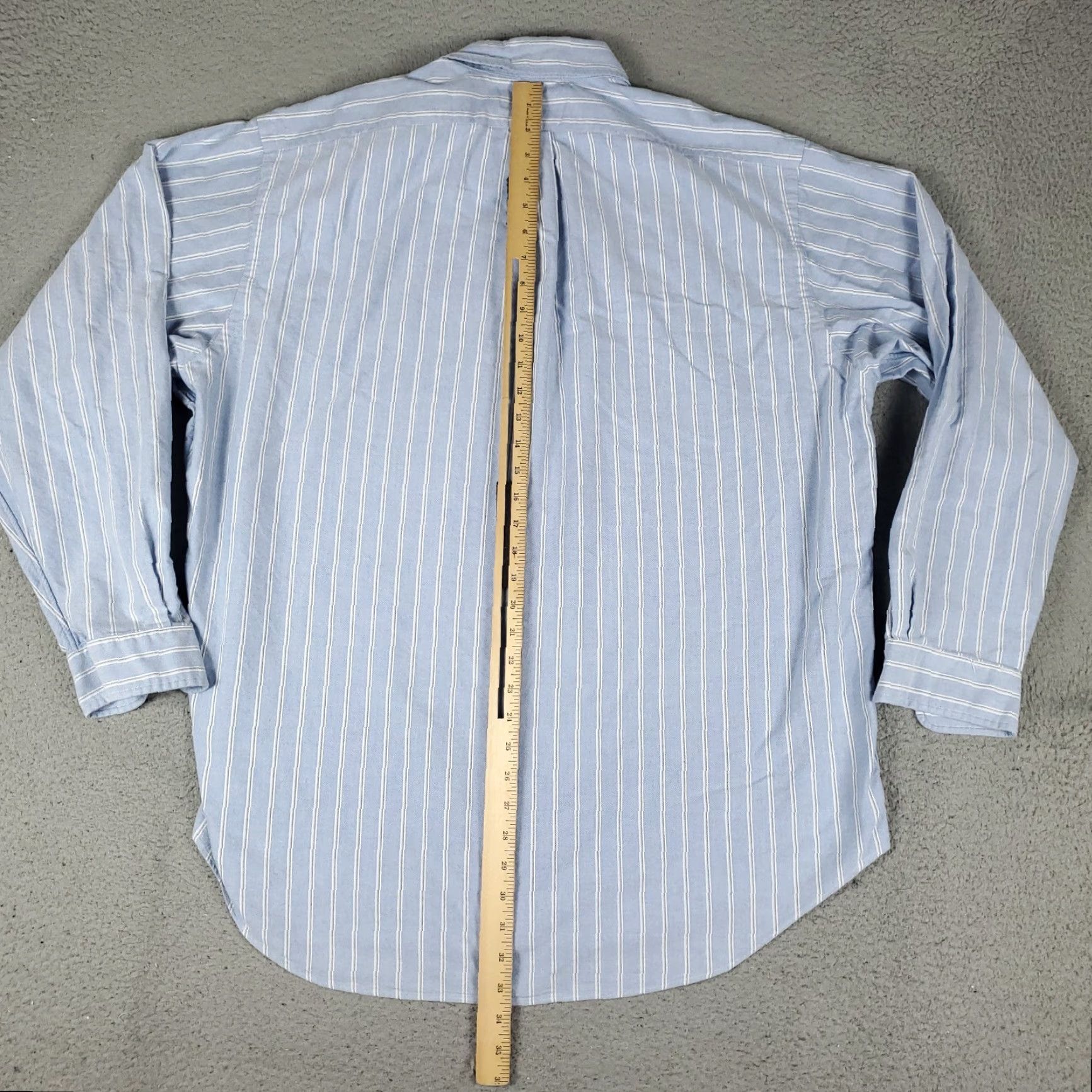 Ralph Lauren Ralph Lauren Shirt Mens 17.5 Blue Striped Pony Dress Button Up Long Sleeve Shirt Size 48R - 4 Thumbnail