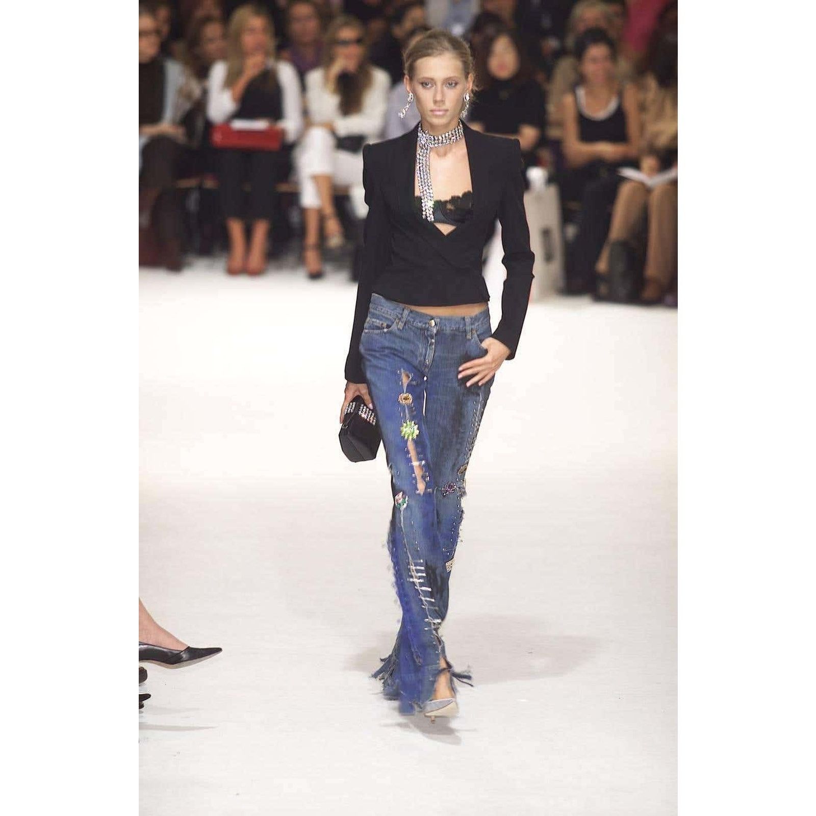 Dolce & Gabbana S/S 2001 Dolce & Gabbana safety pin punk jeans with broches Size 27" / US 4 / IT 40 - 2 Thumbnail