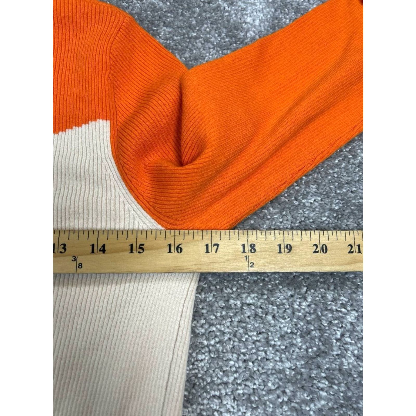 P.E Nation P.E Nation Sweater Womens XL Orange White Wool Knit Pullover Posture Pullover Winter Casual Size XL Womens Size XL / US 12-14 / IT 48-50 - 7 Thumbnail