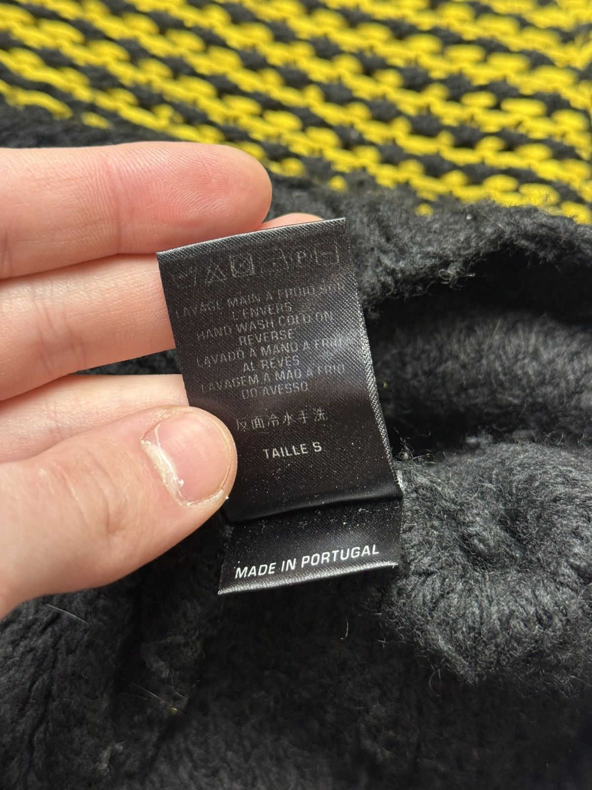 Cop Copine Cop. Copine Black/Yellow Chunky Knit Turtleneck Sweater Size ONE SIZE - 16 Thumbnail