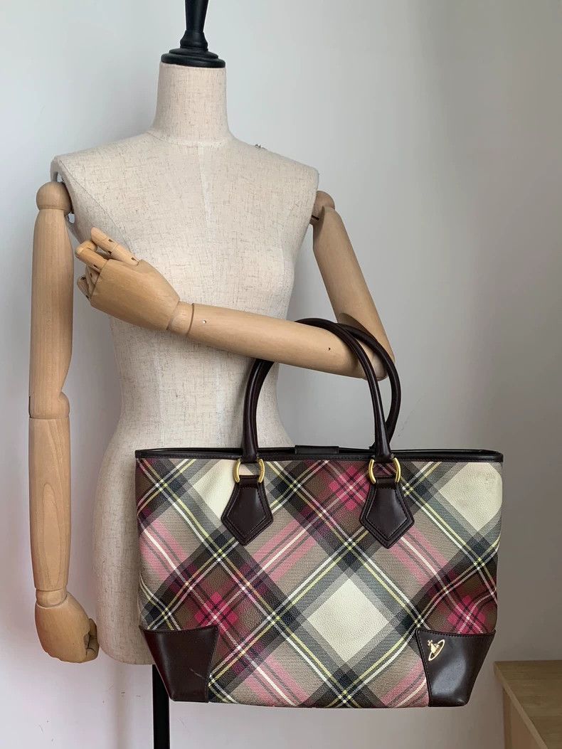 Vivienne Westwood Vivienne Westwood Colorful check Saturn tote bag Size ONE SIZE - 2 Thumbnail