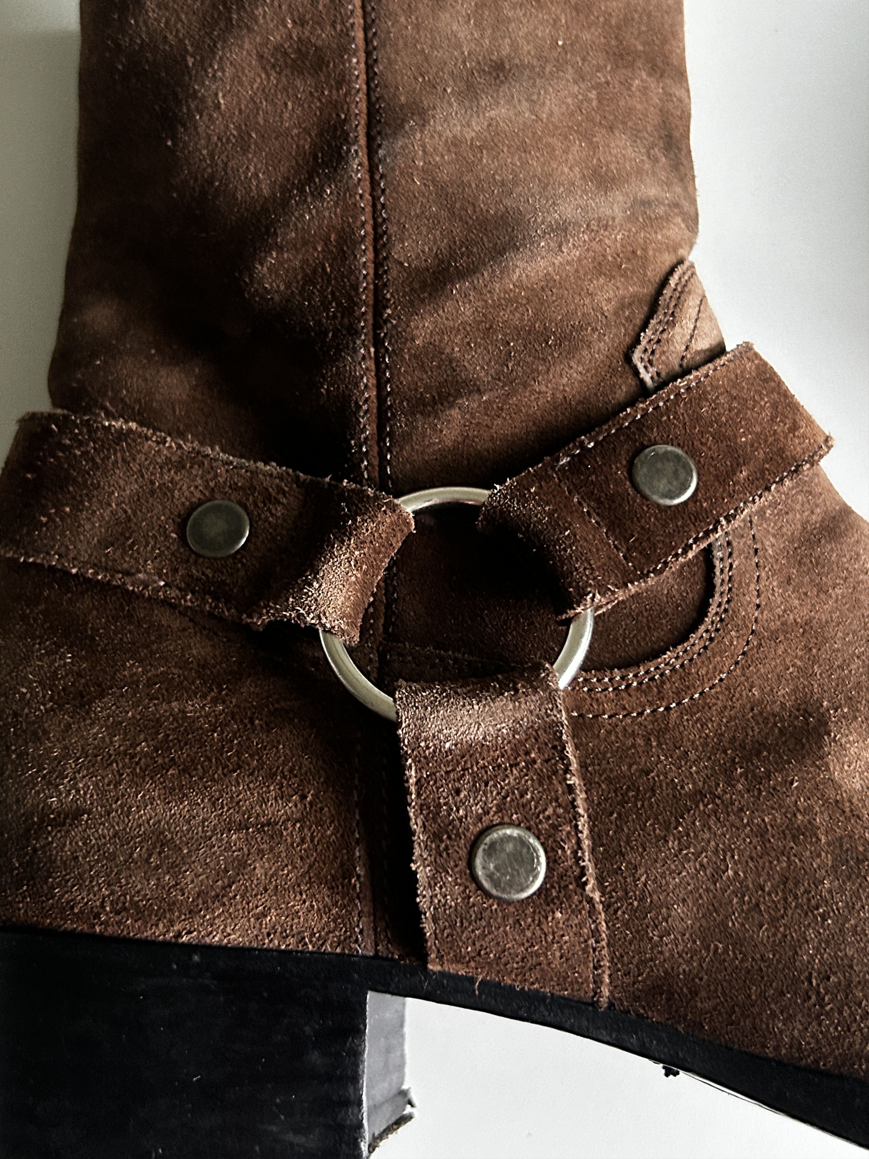Saint Laurent Paris *SOLD* Saint Laurent Wyatt Harness 40 in Dark Brown Suede Size US 11 / EU 44 - 9 Thumbnail