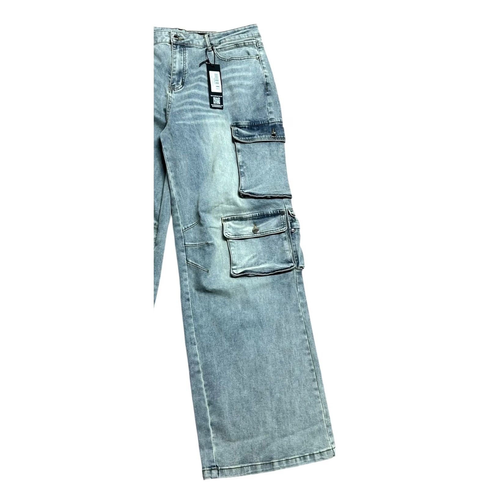 Vintage Rockstar Jeans Men 40 Burain Blue Baggy Fit Distressed Cargo Pocket 5-Pocket Denim Relaxed Adult Regular Size 40 Blue Size US 40 / EU 56 - 5 Thumbnail