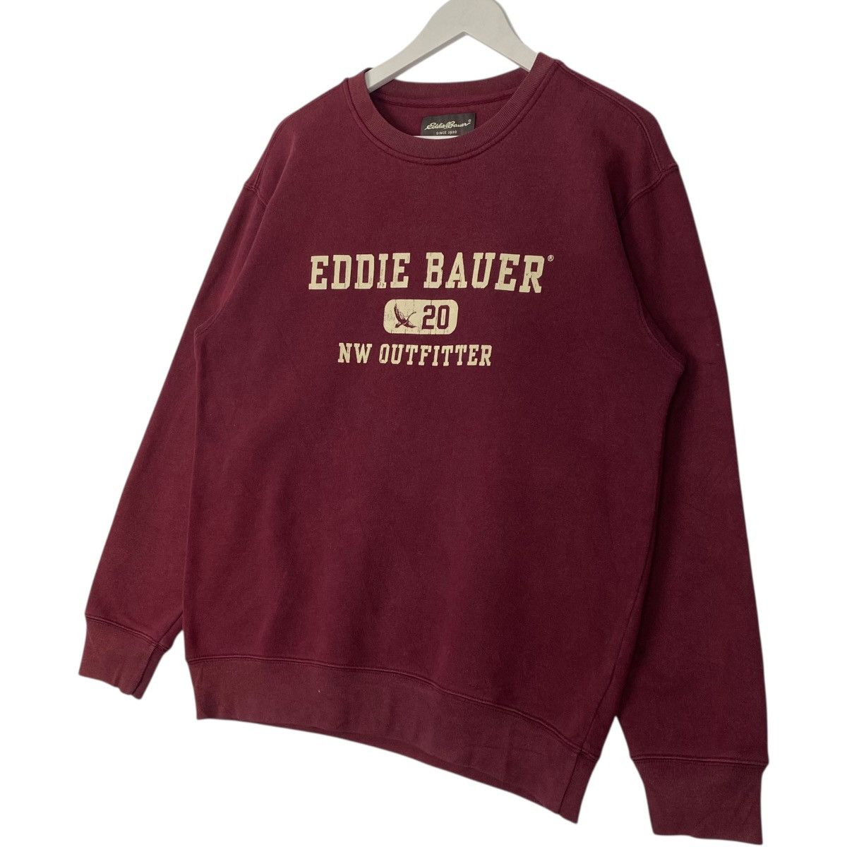Vintage Vintage Eddie Bauer Sweatshirt Crewneck Big Logo Maroon XS Size US XS / EU 42 / 0 - 2 Thumbnail