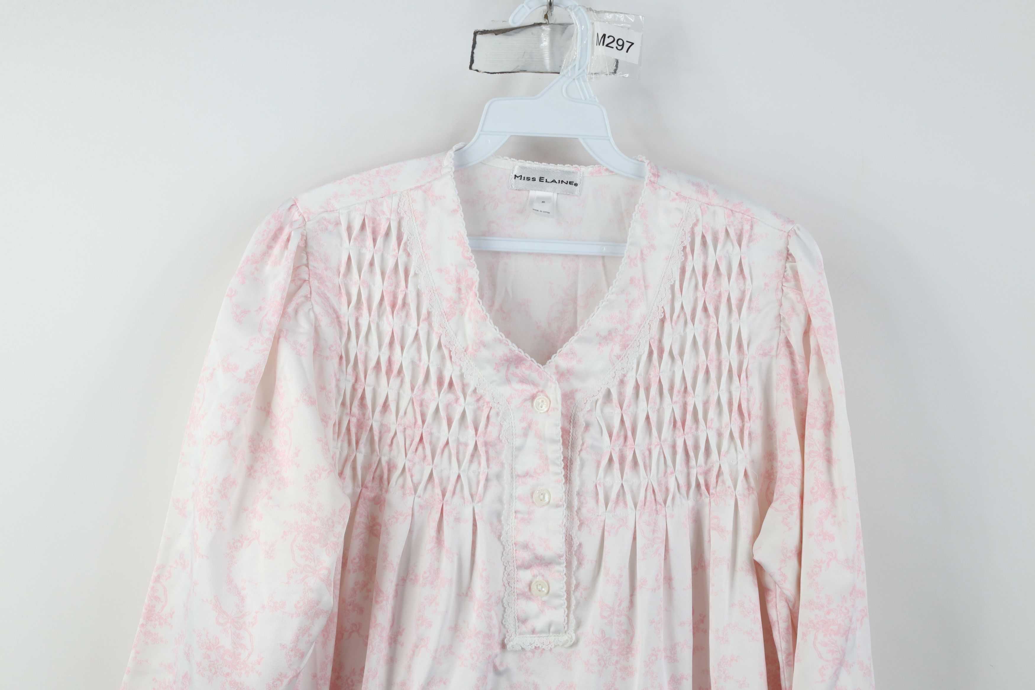 Vintage Vintage 90s Miss Elaine Flower Lace Night Gown Sleep Shirt Size S / US 4 / IT 40 - 2 Thumbnail