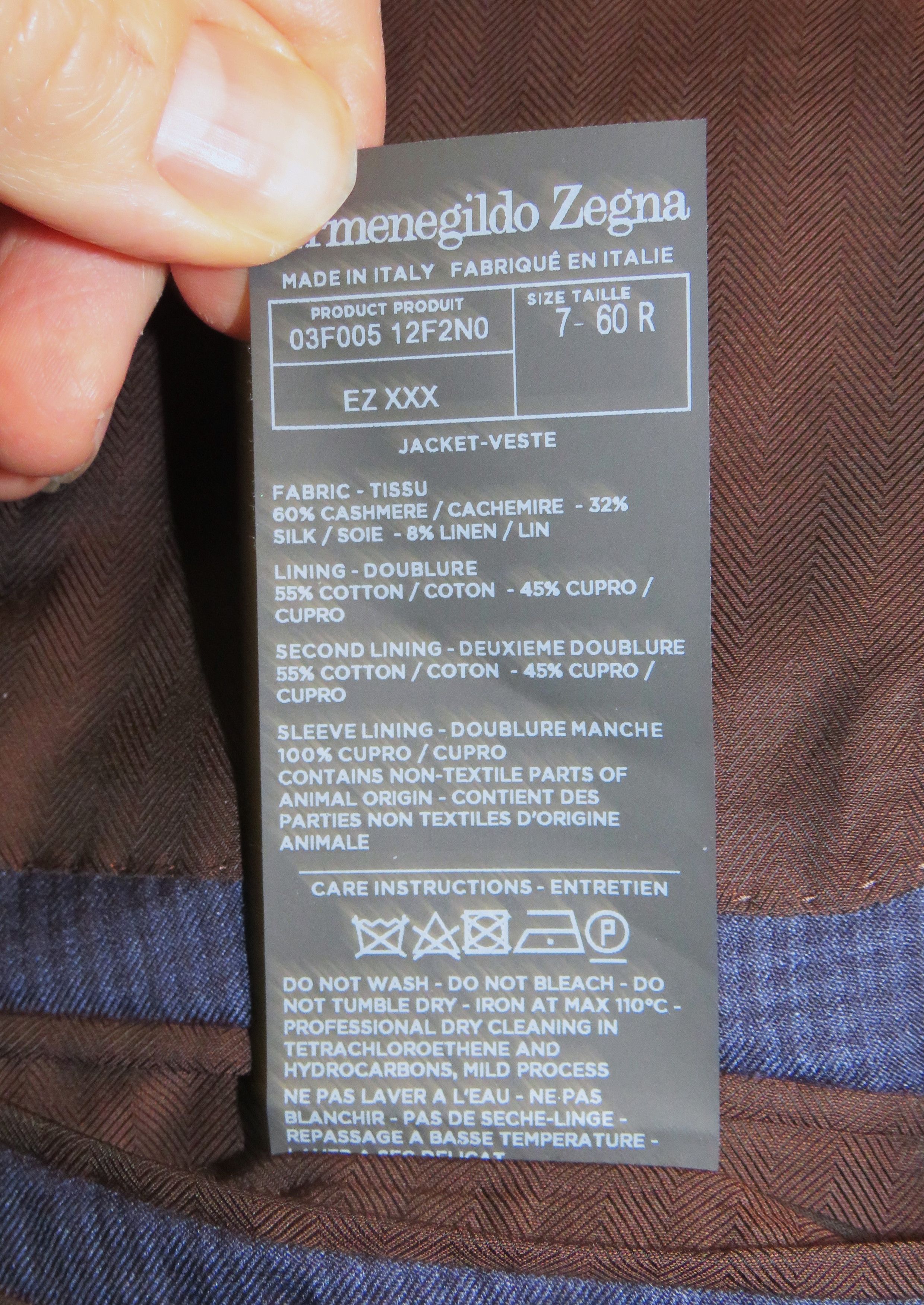 Ermenegildo Zegna Su Misura Couture Cashmere Blend Blue Check Sport Coat 50R Size 50R - 13 Thumbnail