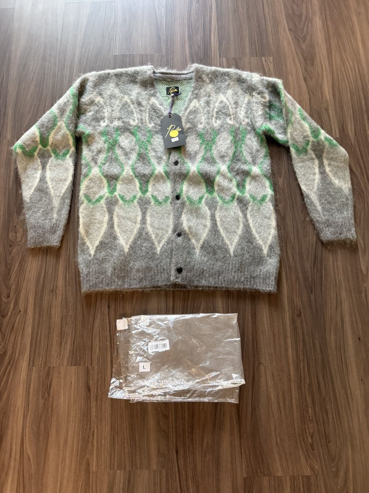 HIDDEN × Needles Needles x HIDDEN NY Mohair Cardigan Grey Green Japan Size L Size US L / EU 52-54 / 3 - 1 Thumbnail