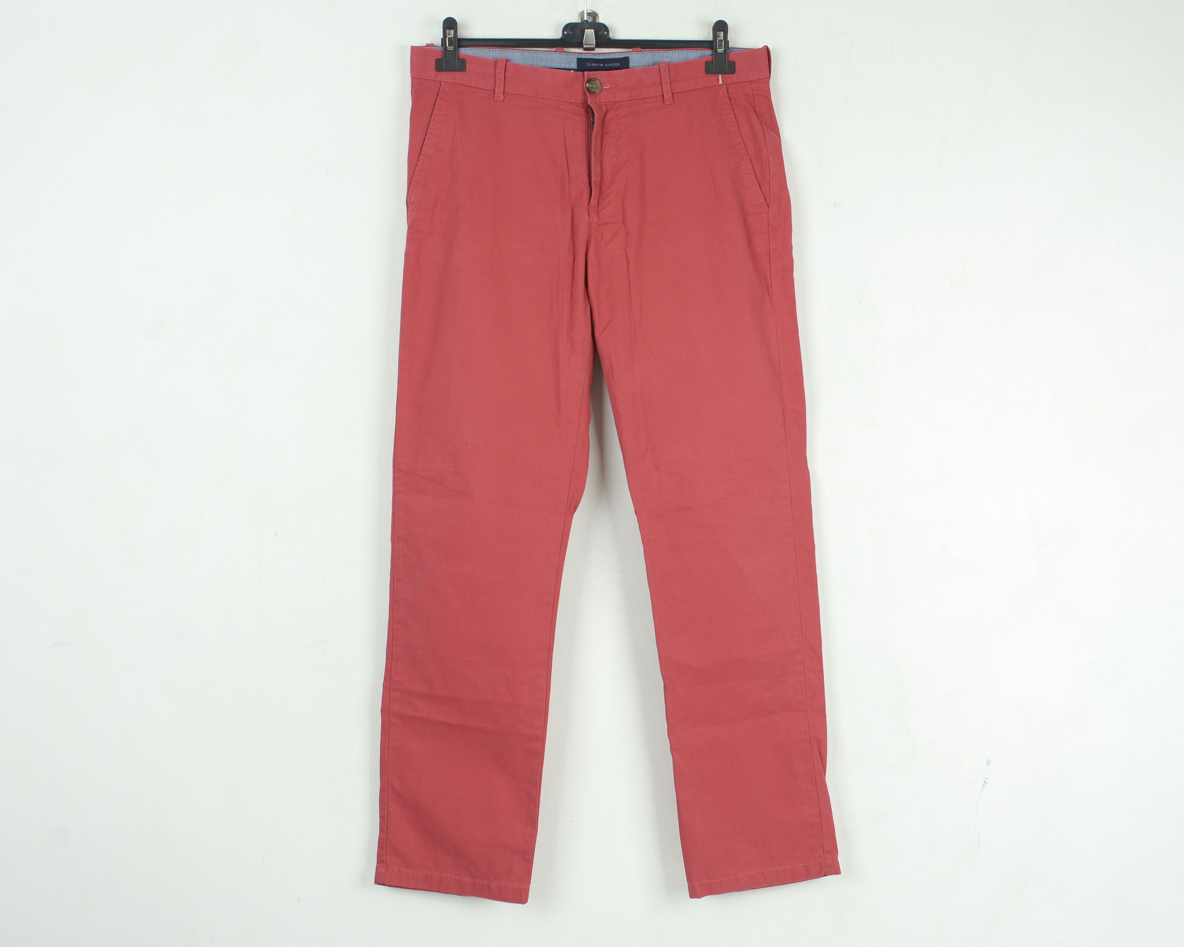 Tommy Hilfiger Coupe Sur Mesure W32 L32 Pants Straight Trousers Chino Red Size US 32 / EU 48 - 1 Thumbnail