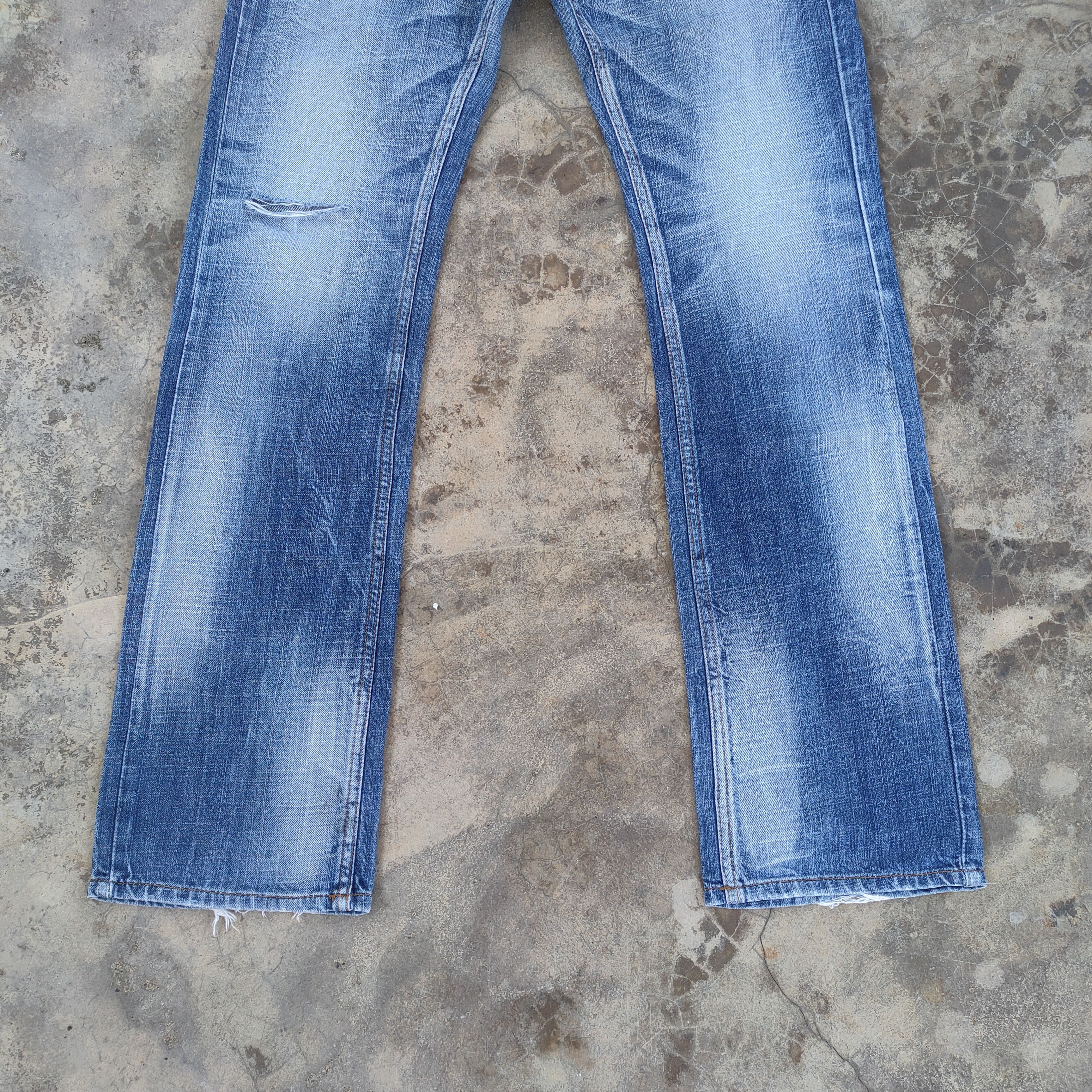Japanese Brand W30×33 VINTAGE RED PEPPER FADED DISTRESSED JEAN DENIM PANTS Size US 30 / EU 46 - 4 Thumbnail