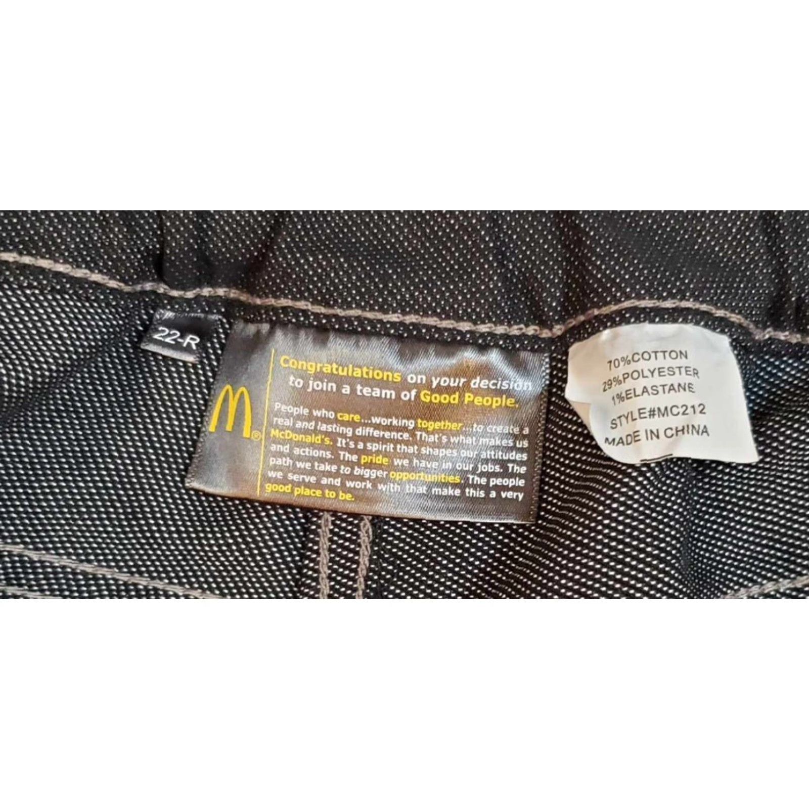 Denime McDONALDS FAST FOOD EMPLOYEE Denim Pants Jeans Size 22-R Dark Wash Charcoal Belt Loops Regular Unisex Adults Jeans Style Straight Vintage No Size 40" / US 18 - 2 Thumbnail