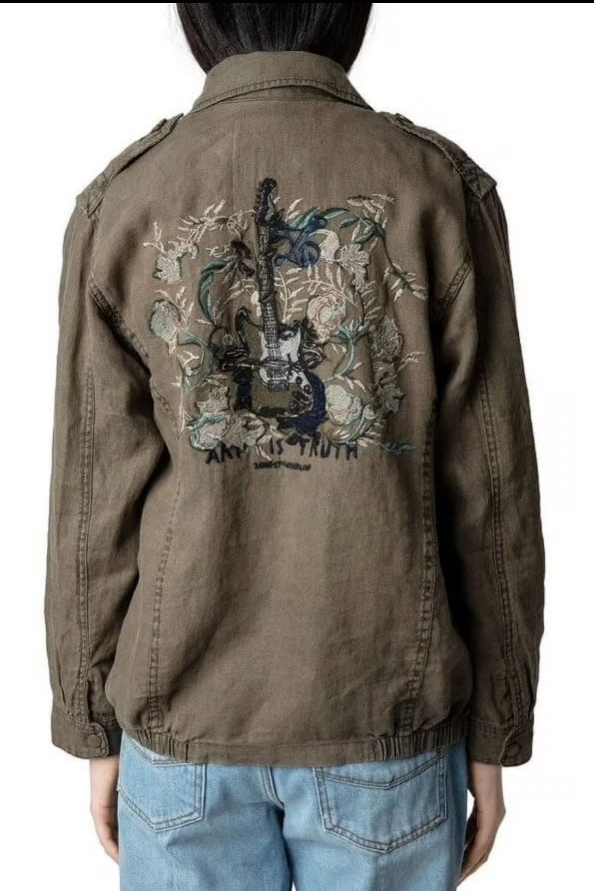 Zadig & Voltaire Zadig & Voltaire Kid Lin Lave Military Linen Jacket Size S / US 4 / IT 40 - 3 Thumbnail