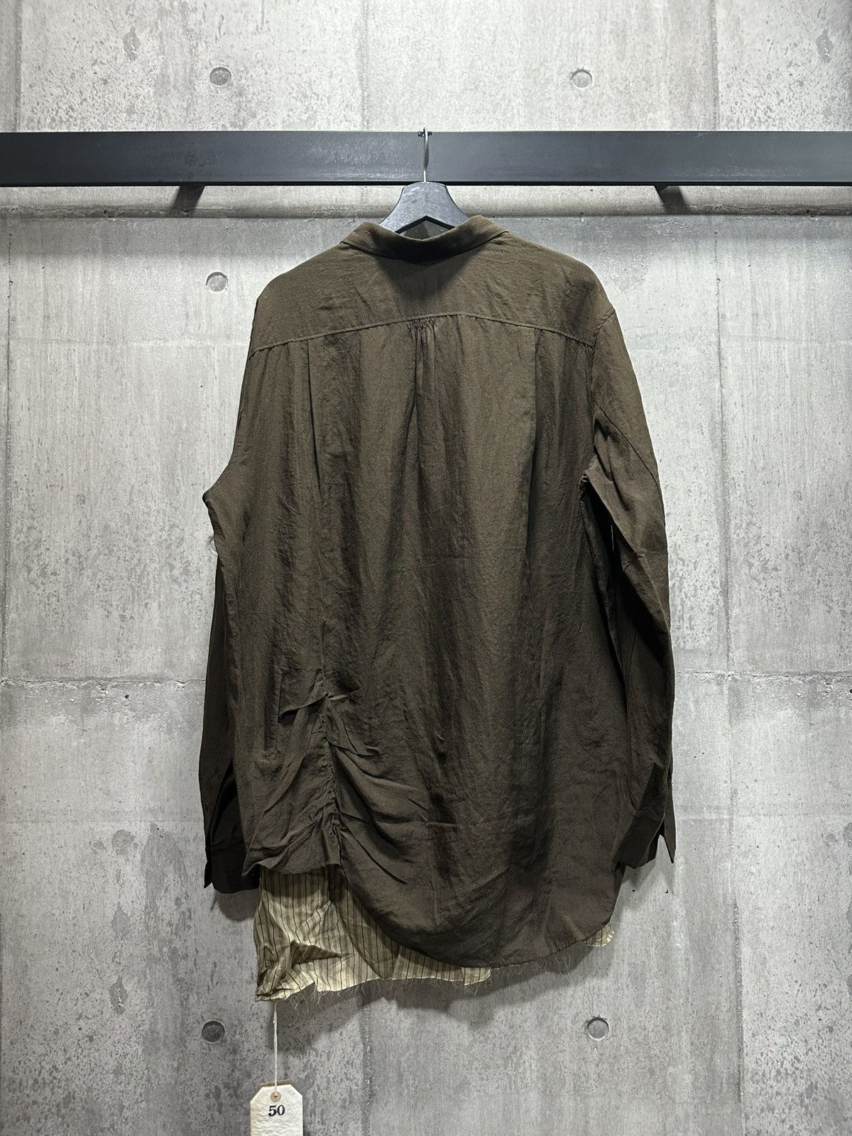 Ziggy Chen SS24 Brown Wrinkled Layered Shirt Size US M / EU 48-50 / 2 - 2 Thumbnail