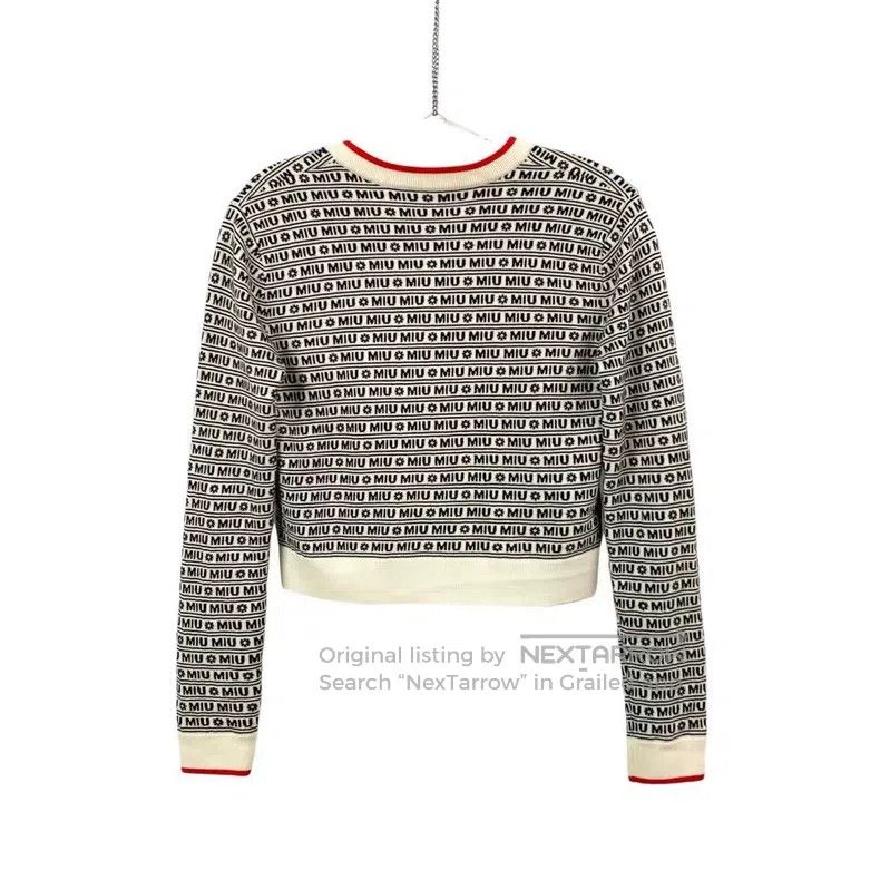 Miu Miu Miu Miu 40 Barrage logo wild cardigan Size L / US 10 / IT 46 - 2 Thumbnail