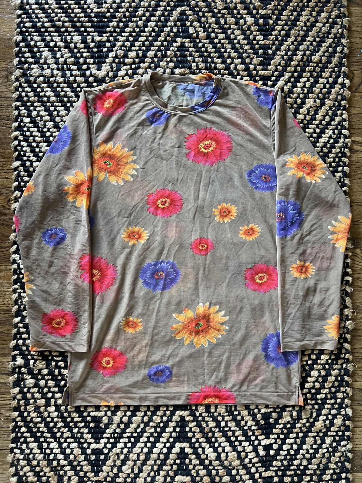 Yohji Yamamoto Yohji Yamamoto Pour Homme SS02 Floral Mesh Long Sleeve Shirt Size US M / EU 48-50 / 2 - 1 Thumbnail