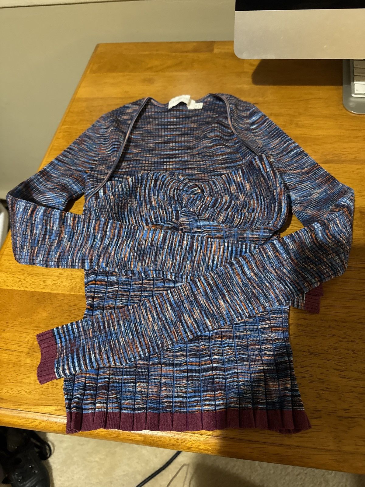 Jonathan Simkhai Jonathan Simkhai multi blue space dyed twist front sweater Size XS / US 0-2 / IT 36-38 - 1 Thumbnail