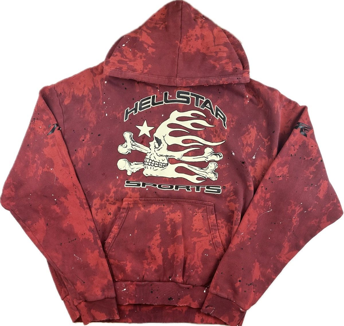 パーカー・フーディ HELLSTAR SPORTS TIE DYE SKULL HOODIE Hellstar sports tie-dye skull hoodie “red” Size: xl | Depop