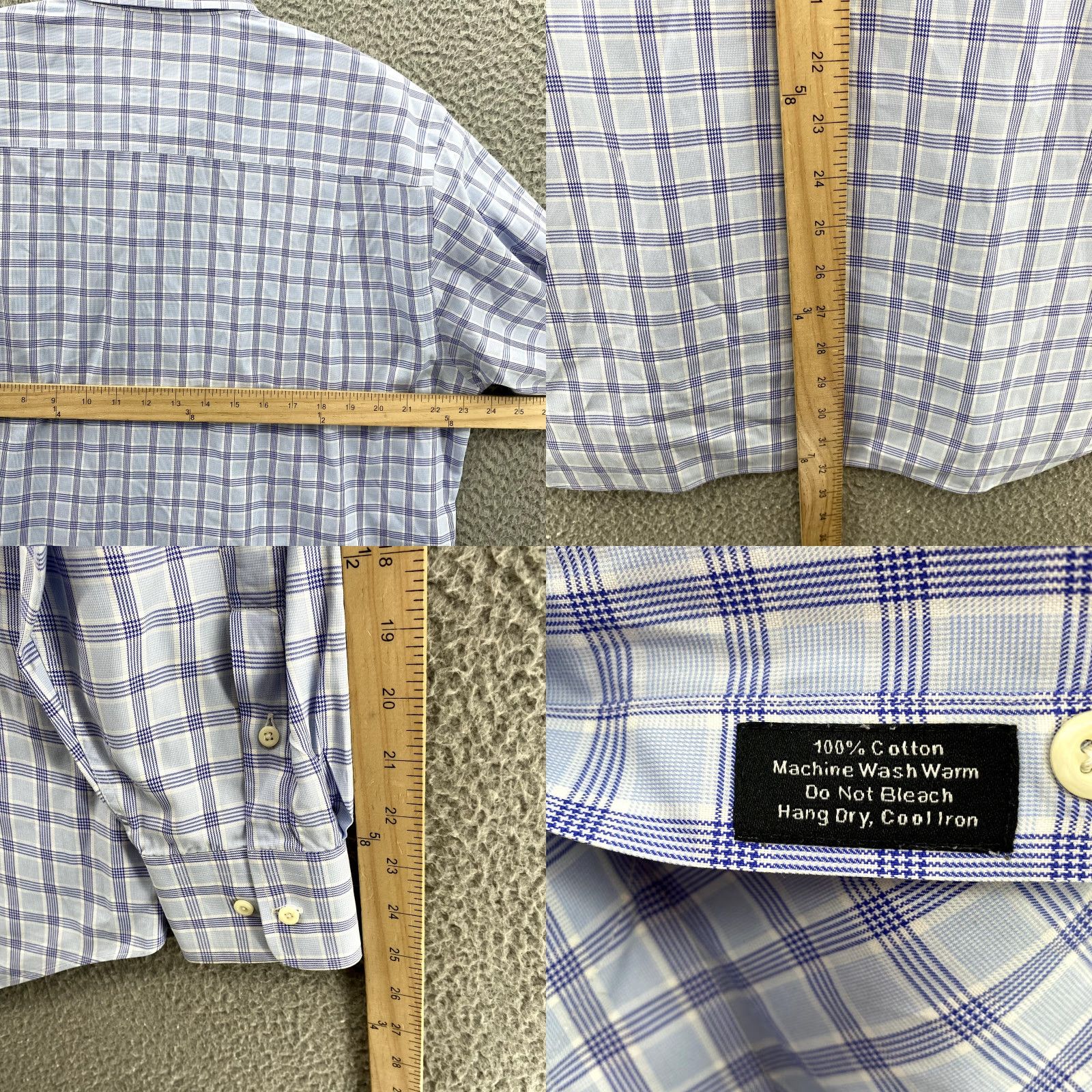 David Donahue David Donahue Dress Shirt Men's 16 34/35 Blue Plaid Office Preppy Normcore Corp Shirt Mens Size 34/35 Blue Plaid Dress Shirt (Regular) Size 34R - 8 Thumbnail
