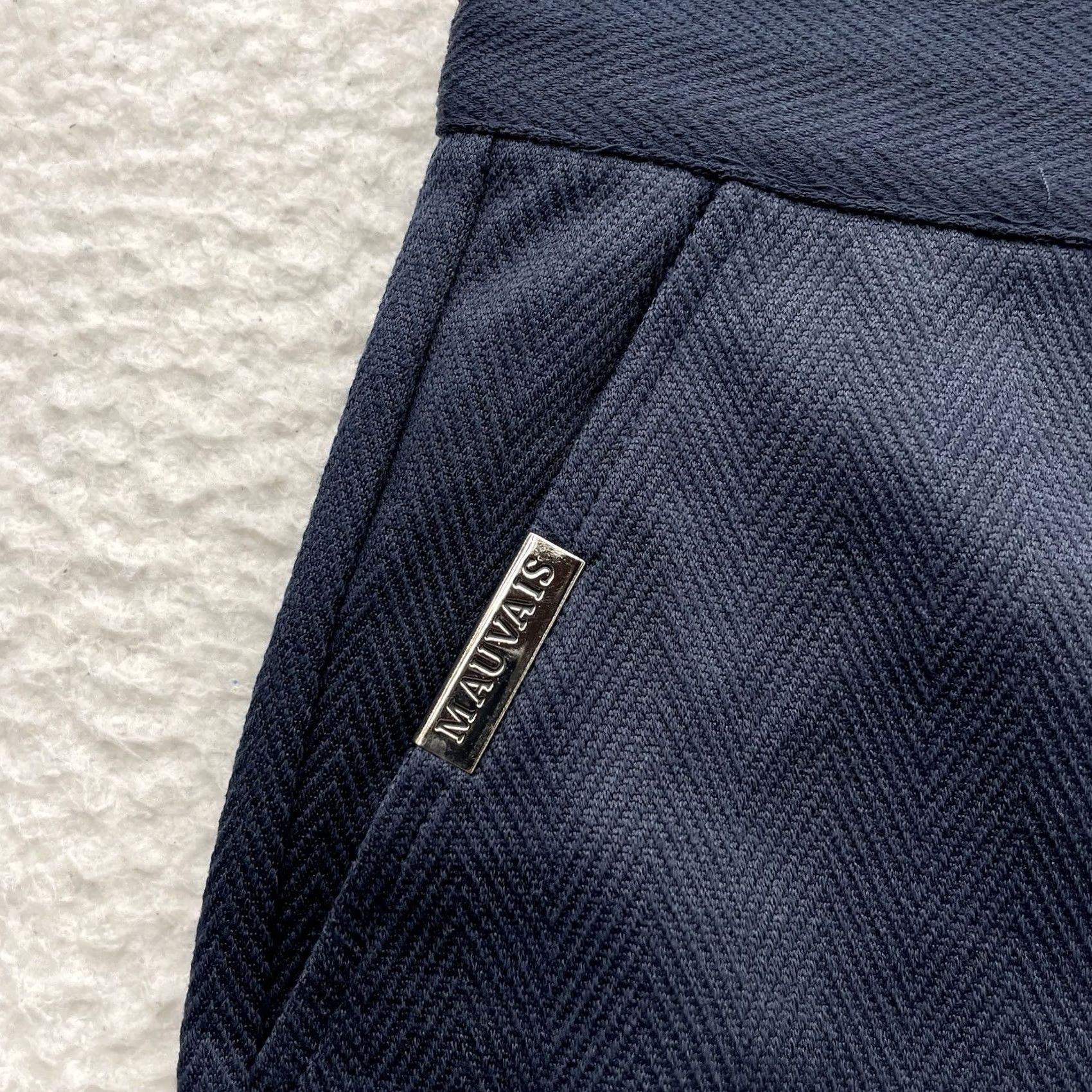 Vintage Mauvais Pants Mens 40x29 Navy Blue Herringbone Cotton Blend Trousers Resort Size US 40 / EU 56 - 5 Thumbnail