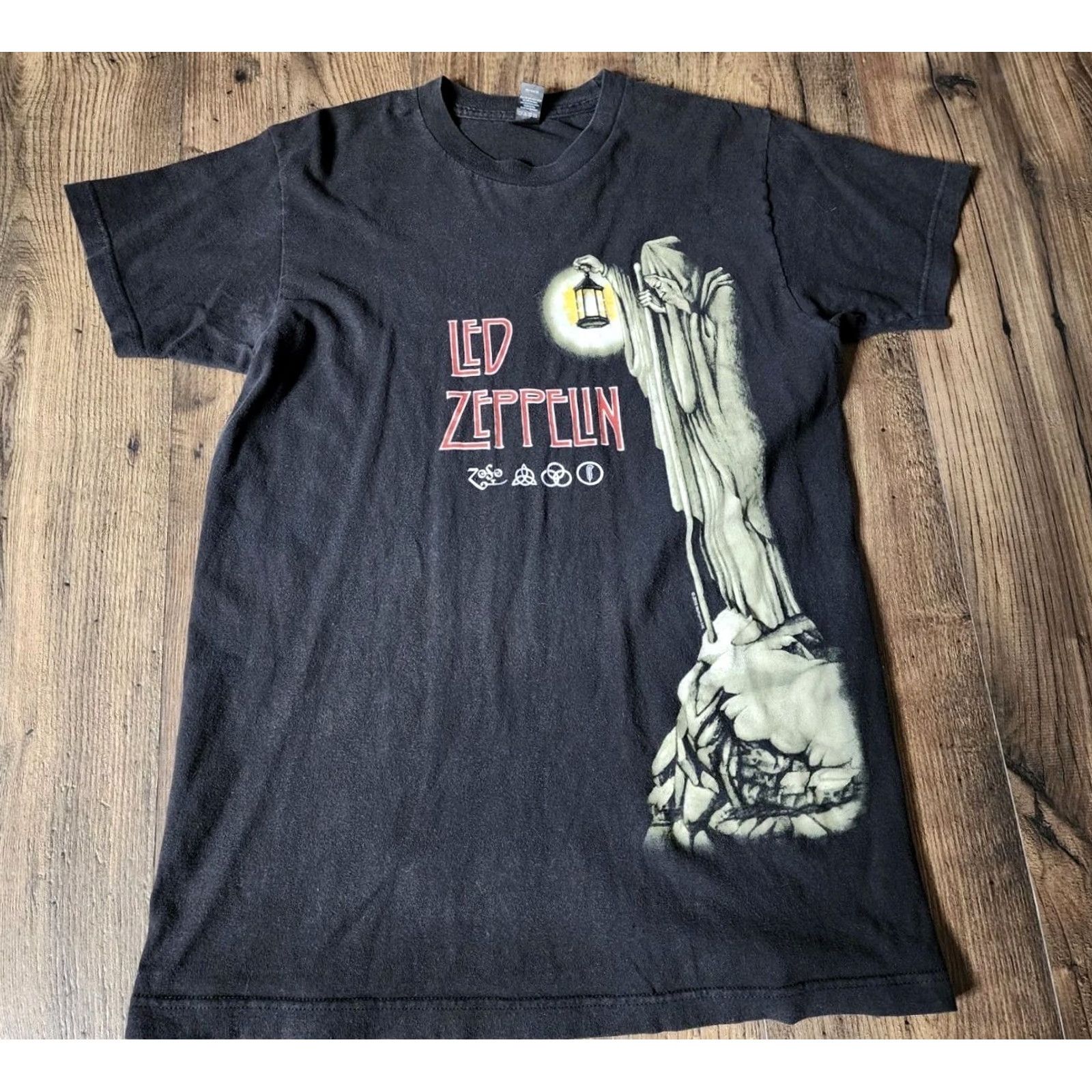 Tultex Mens M LED ZEPPELIN STAIRWAY TO HEAVEN T Shirt Band Tee Short Sleeve Crew Neck Black Tultex Cotton Graphic Print Size M Mens Size US M / EU 48-50 / 2 - 2 Thumbnail