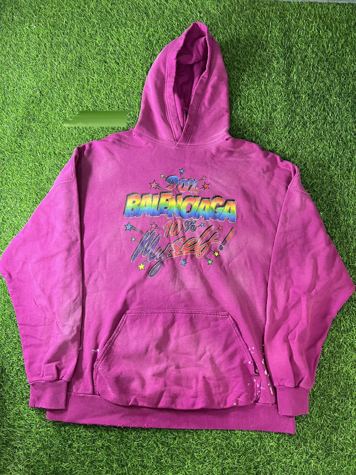 Balenciaga balenciaga rainbow logo hoodie in pink Size US L / EU 52-54 / 3 - 1 Thumbnail