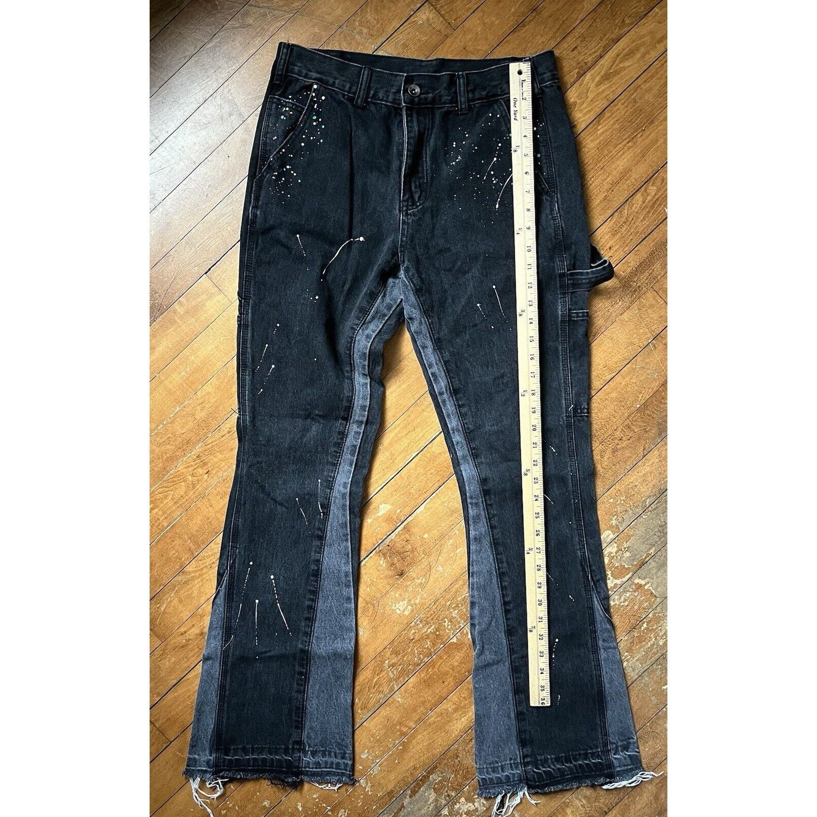 Black Icon Black Icon Paint Splotched Black Jeans Men’s Size 32 Size US 32 / EU 48 - 2 Thumbnail
