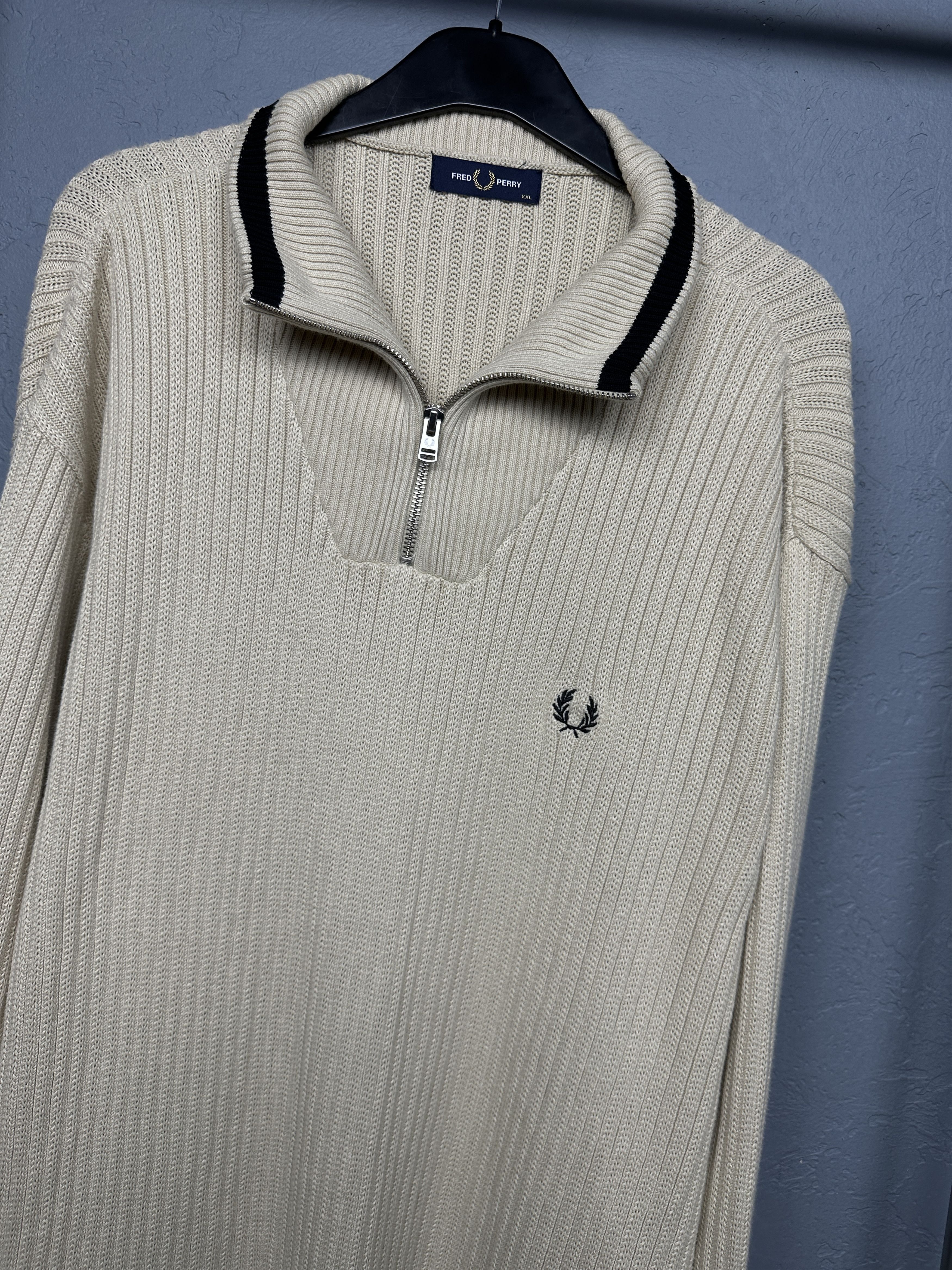 Fred Perry Fred Perry Vintage Mens Half Zip Knit Sweater Size US XXL / EU 58 / 5 - 2 Thumbnail