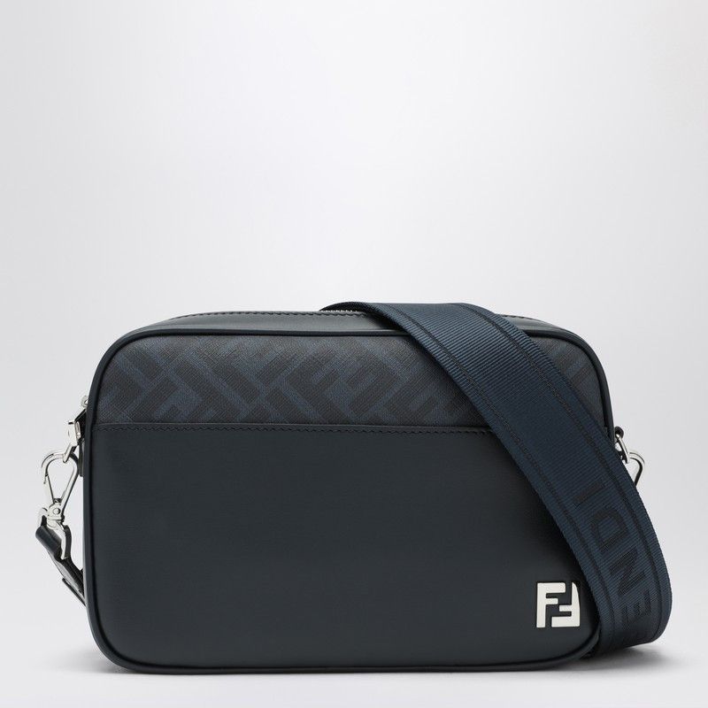 Fendi Fendi Midnight Blue Leather And Dark Blue Ff Canvas Bag Size ONE SIZE - 1 Thumbnail