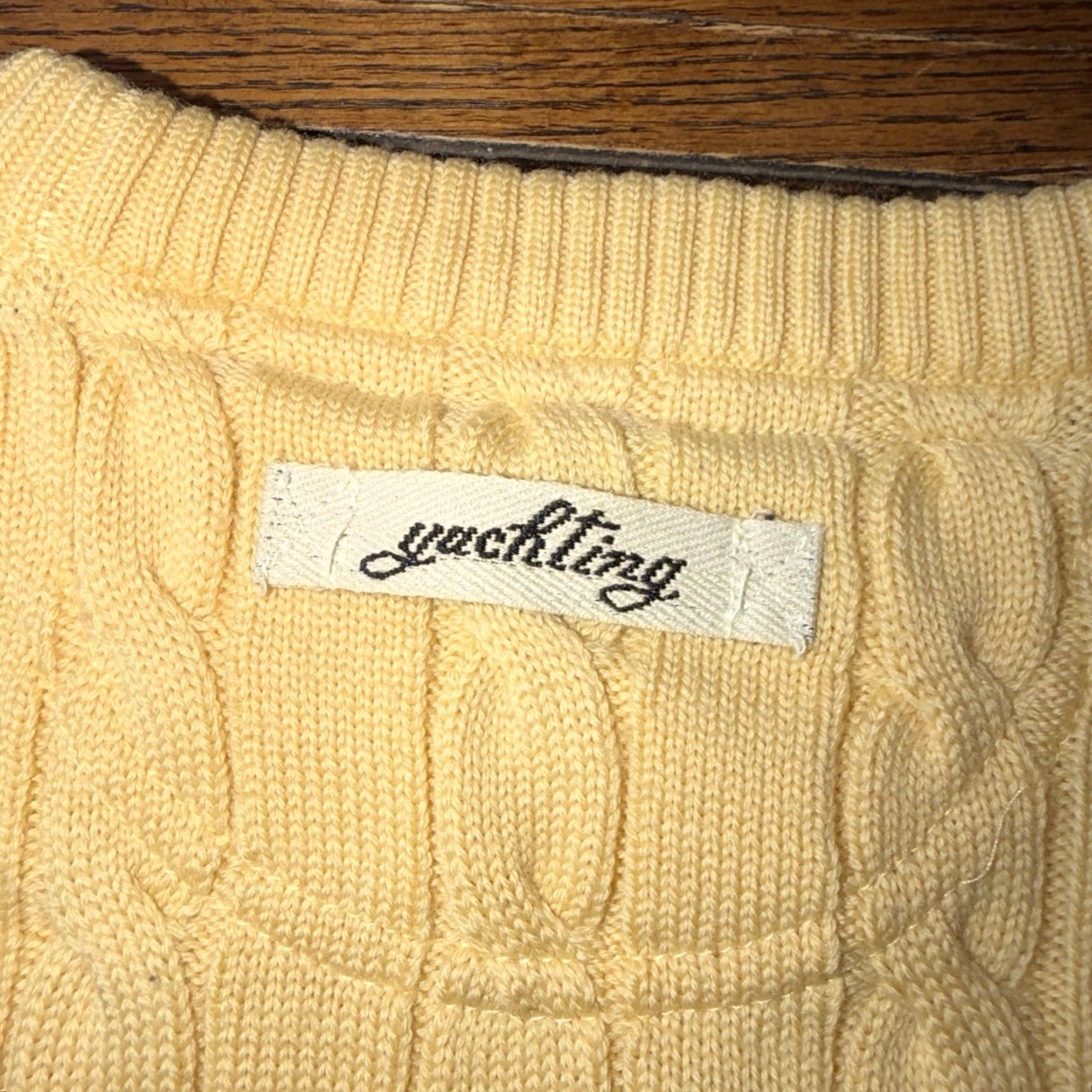 Paul & Shark VINTAGE Paul & Shark Italy Yachting BRETAGNE Men’s Yellow Pullover Sweater Jumper XL Pullover Knit Wool Cable-Knit Logo Sailboat Anchor Size US XL / EU 56 / 4 - 5 Thumbnail