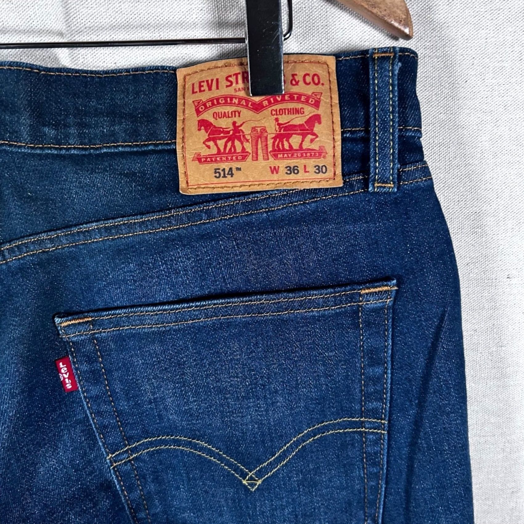 Levi's Levi's 514 Jeans Dark Blue Straight 36x30 Mens Regular Denim Cotton Blend 5-Pocket Zip Button 514-1302 VINTAGE No Size US 36 / EU 52 - 5 Thumbnail