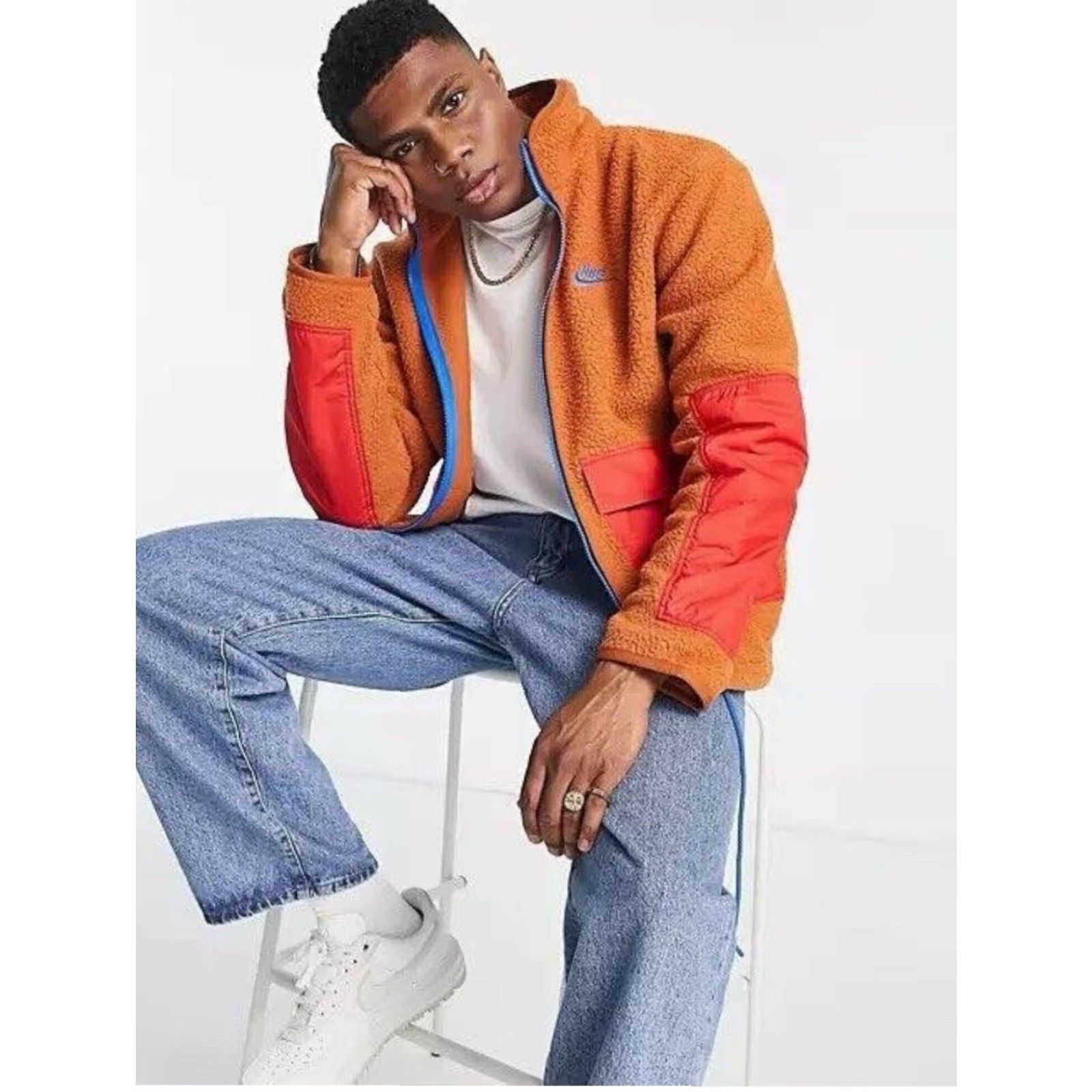 Nike Nike sherpa fleece full zip jacket mens size Small holiday 2021 EUC Size US S / EU 44-46 / 1 - 2 Thumbnail