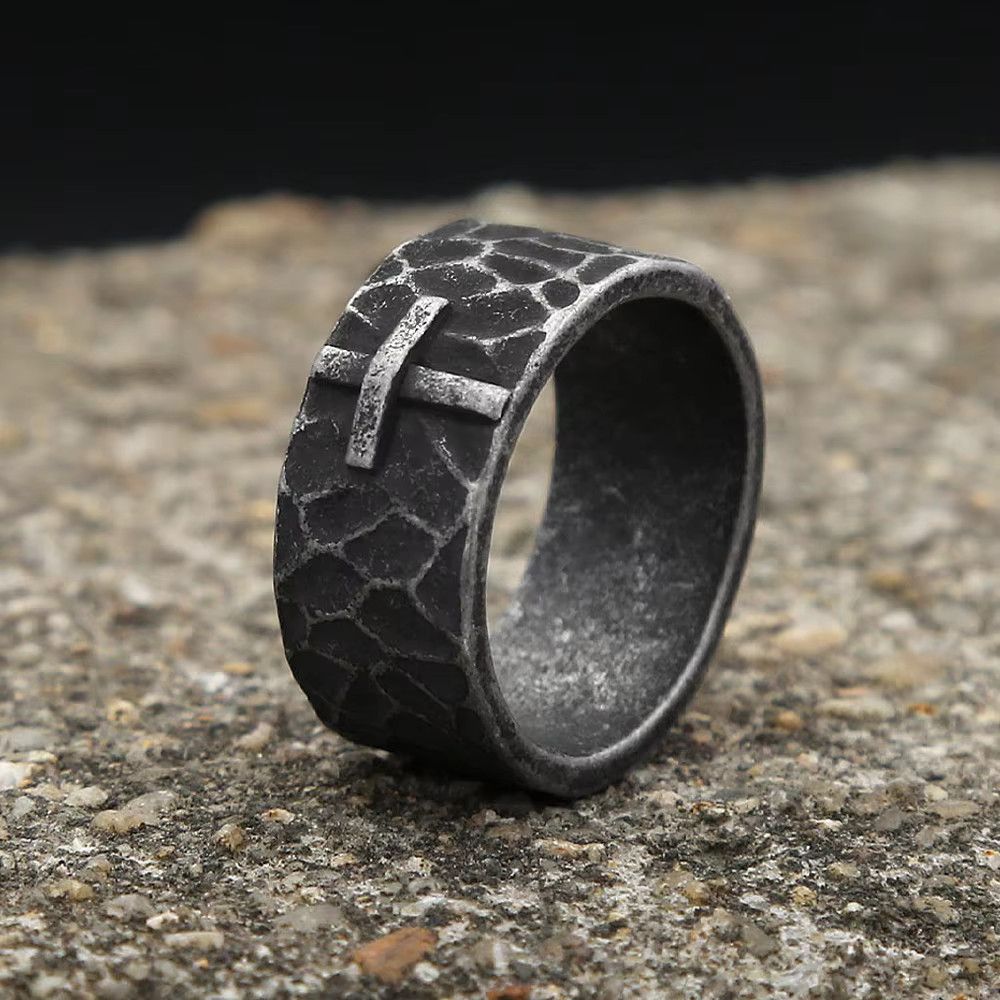 Jewelry Gothic Vintage Stainless Steel Cross Rings Size ONE SIZE - 4 Thumbnail