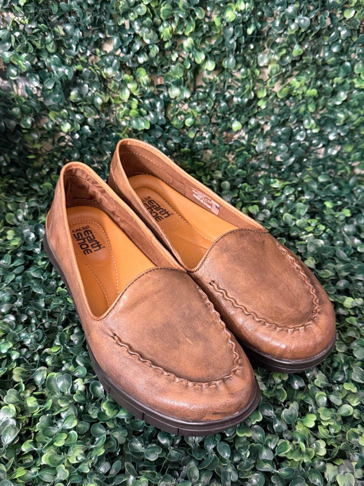Designer Kalso Earth Shoes Flats Loafers size 7.5 brown leather Size US 7.5 / IT 37.5 - 2 Thumbnail