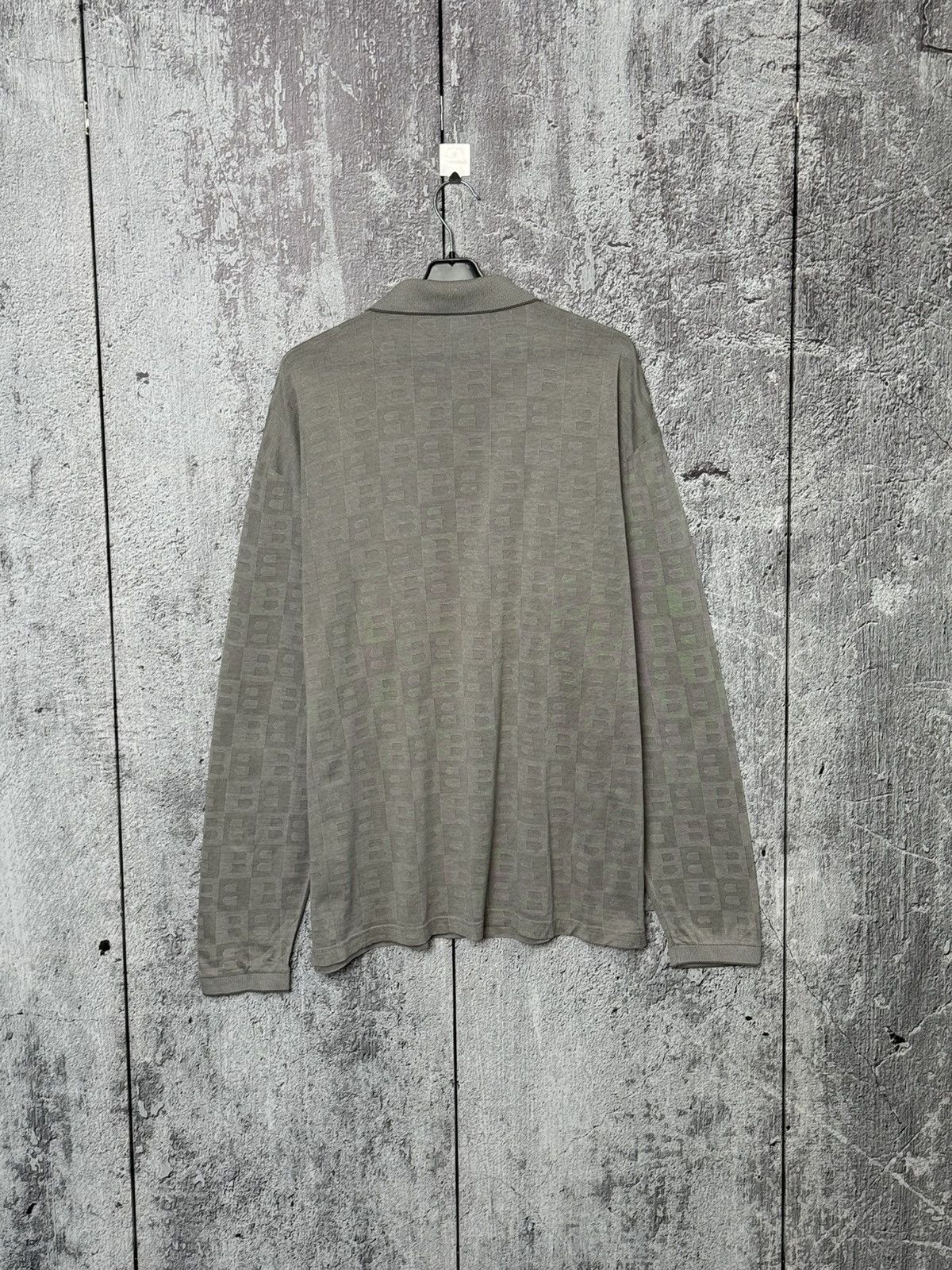 Bally Bally Monogram Long Sleeve Polo Shirt Gray Cotton Italy Size US XL / EU 56 / 4 - 8 Thumbnail